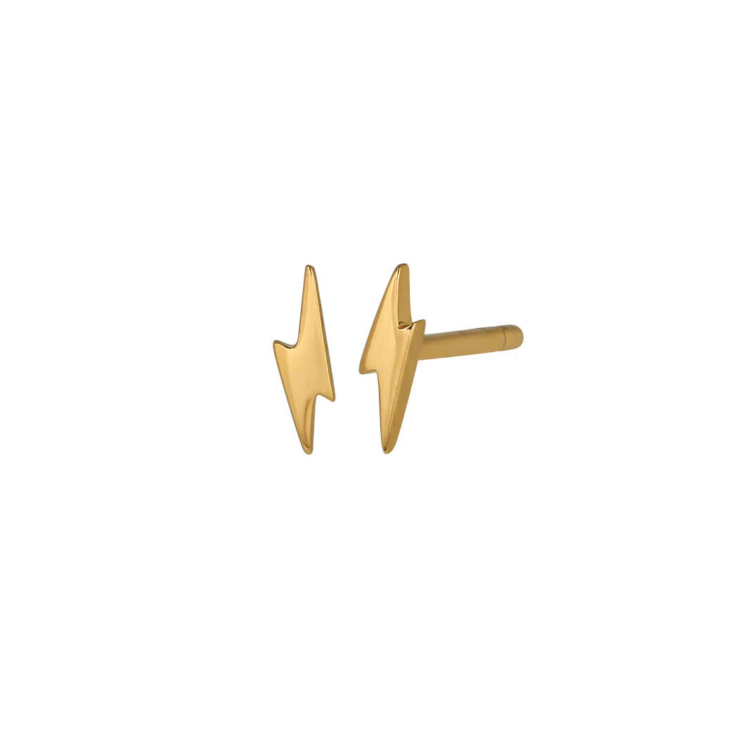 Lightning Stud Earring in Gold