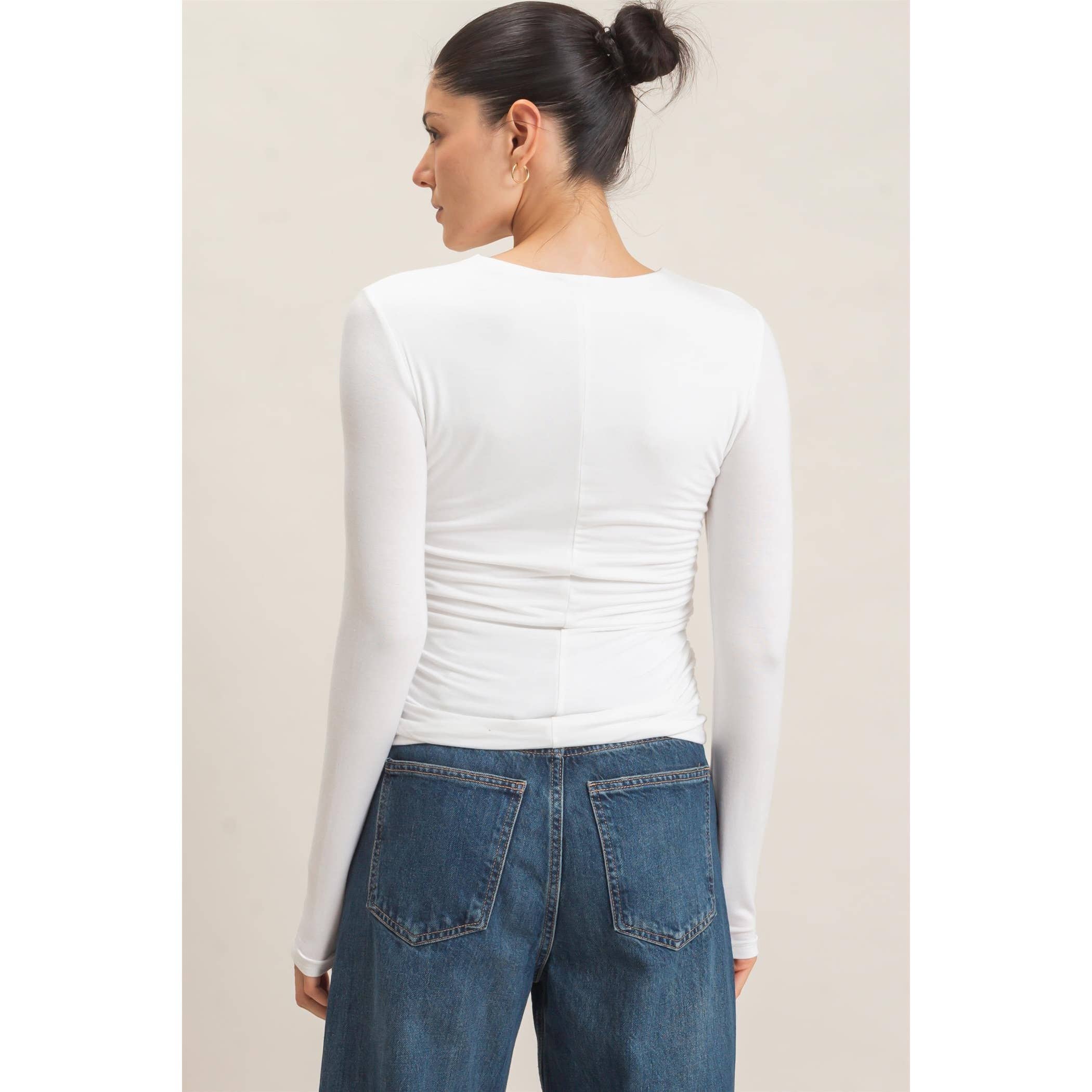 Ruched Long Sleeve Top