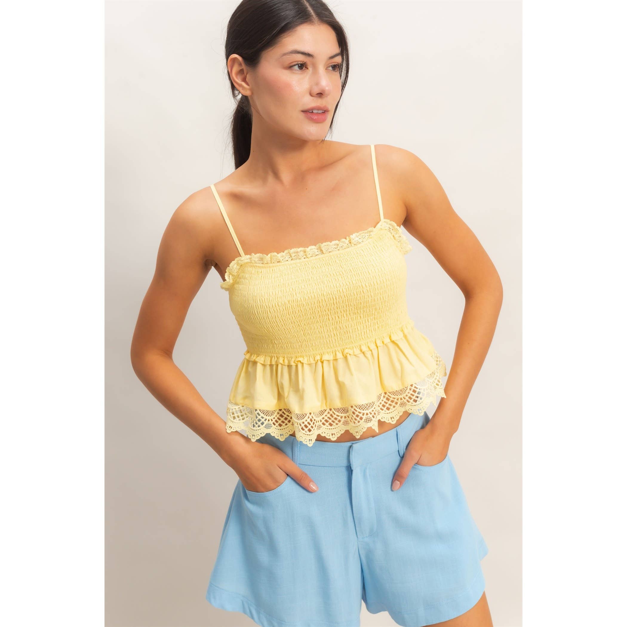 Smocked Peplum Top