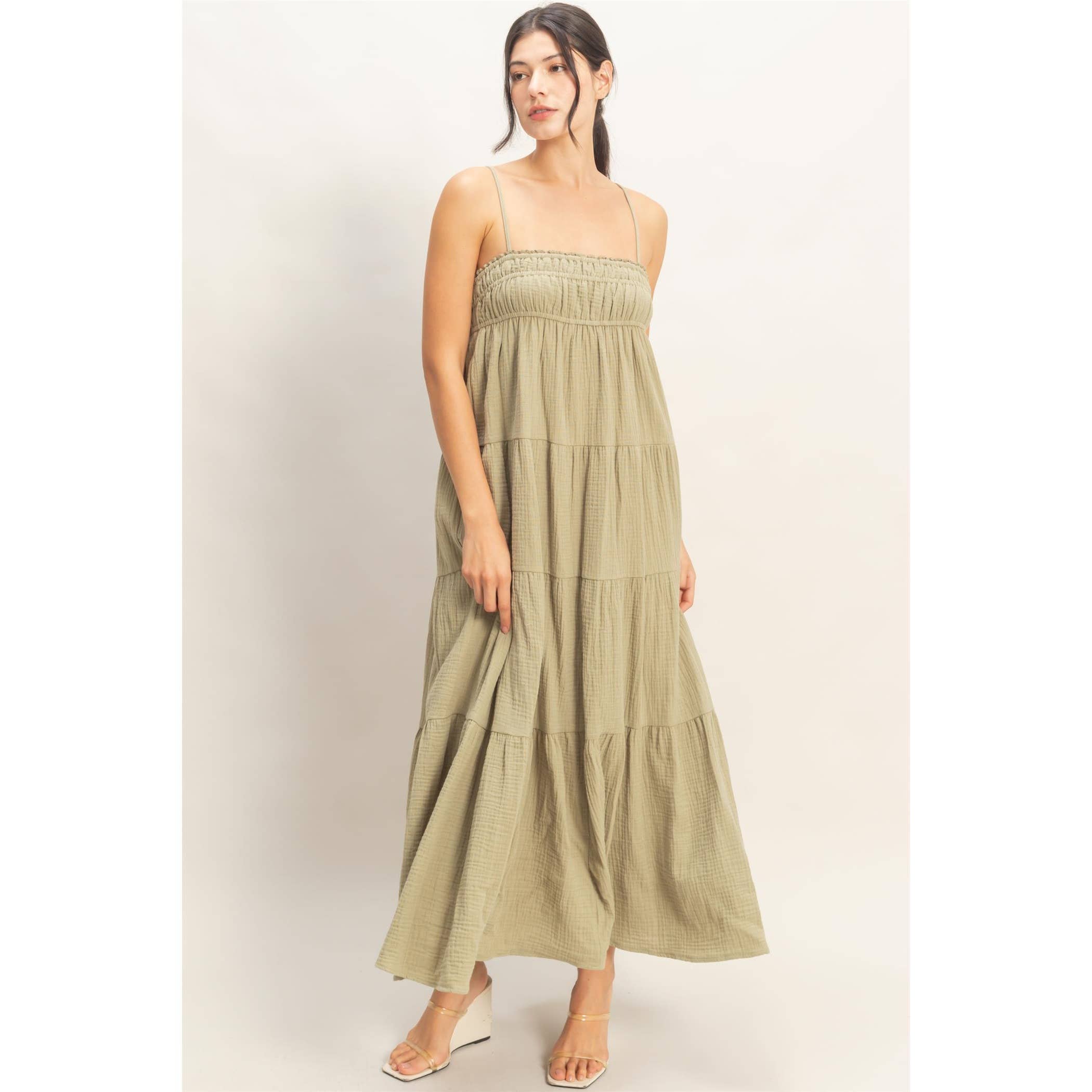 Smocked Tiered Maxi Dress