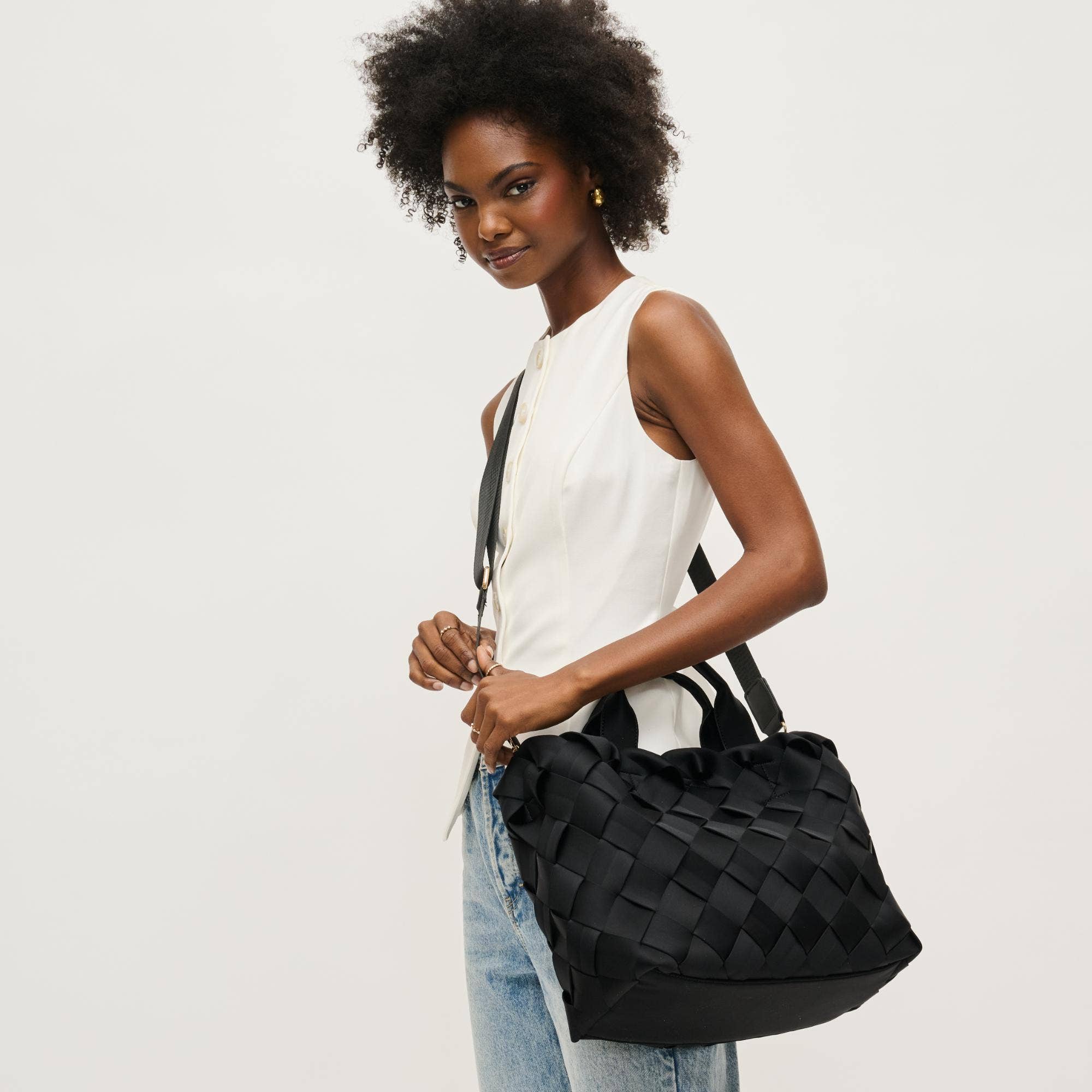 Ruth Woven Neoprene Crossbody Tote