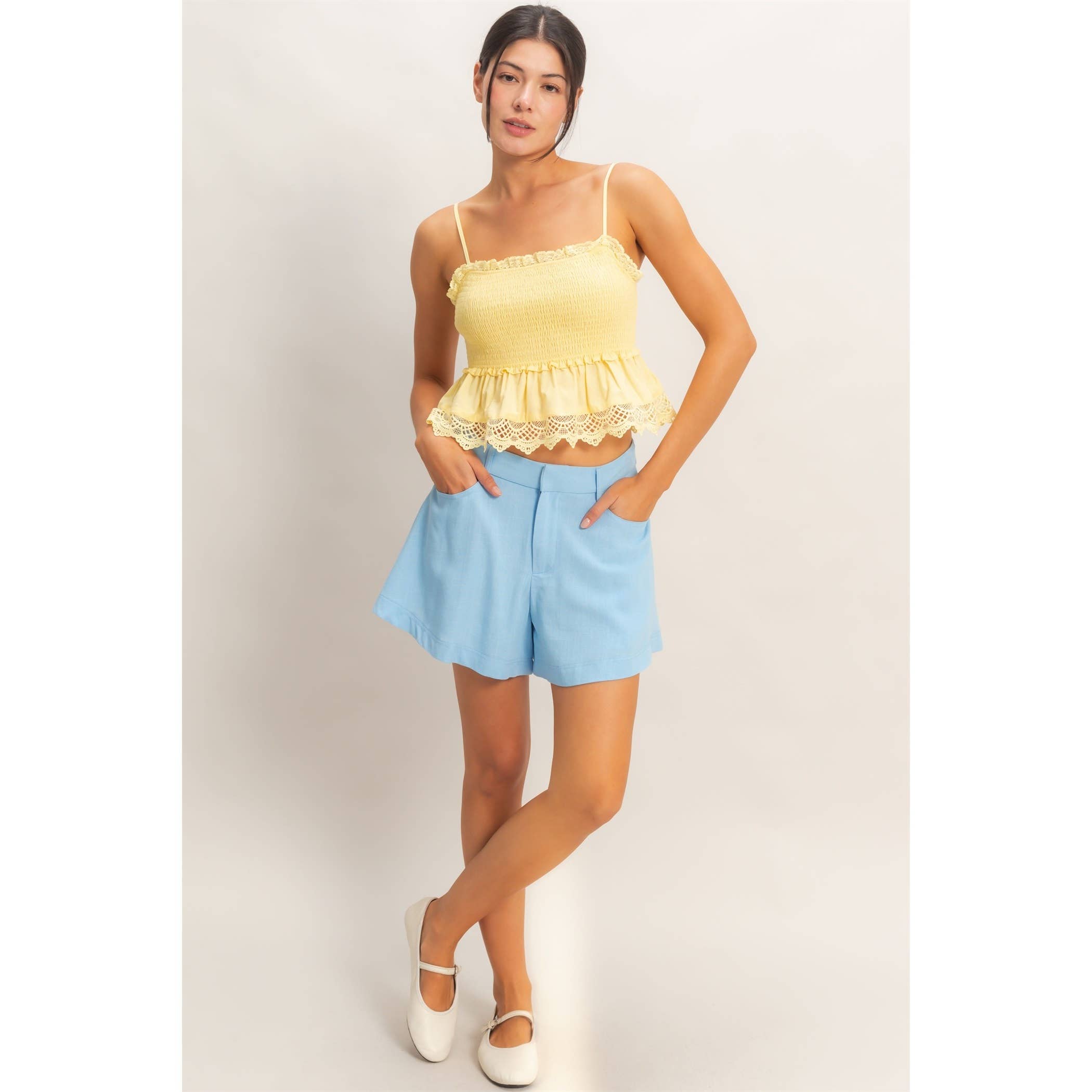 Smocked Peplum Top