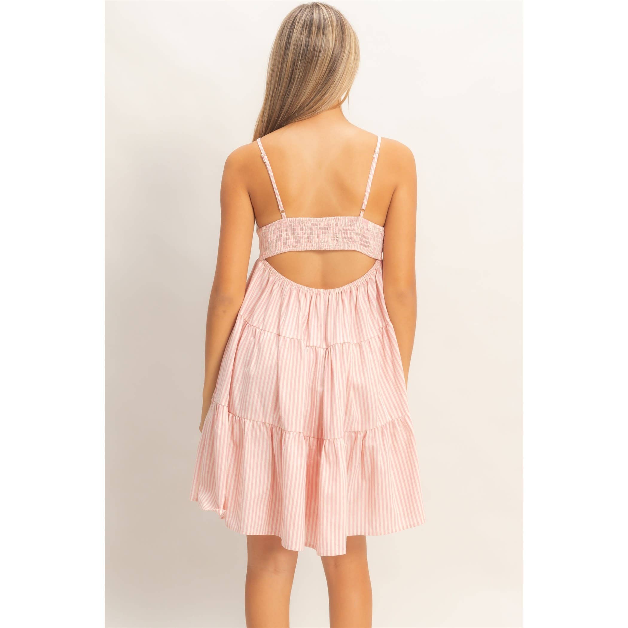 Striped Sleeveless A-Line Dress