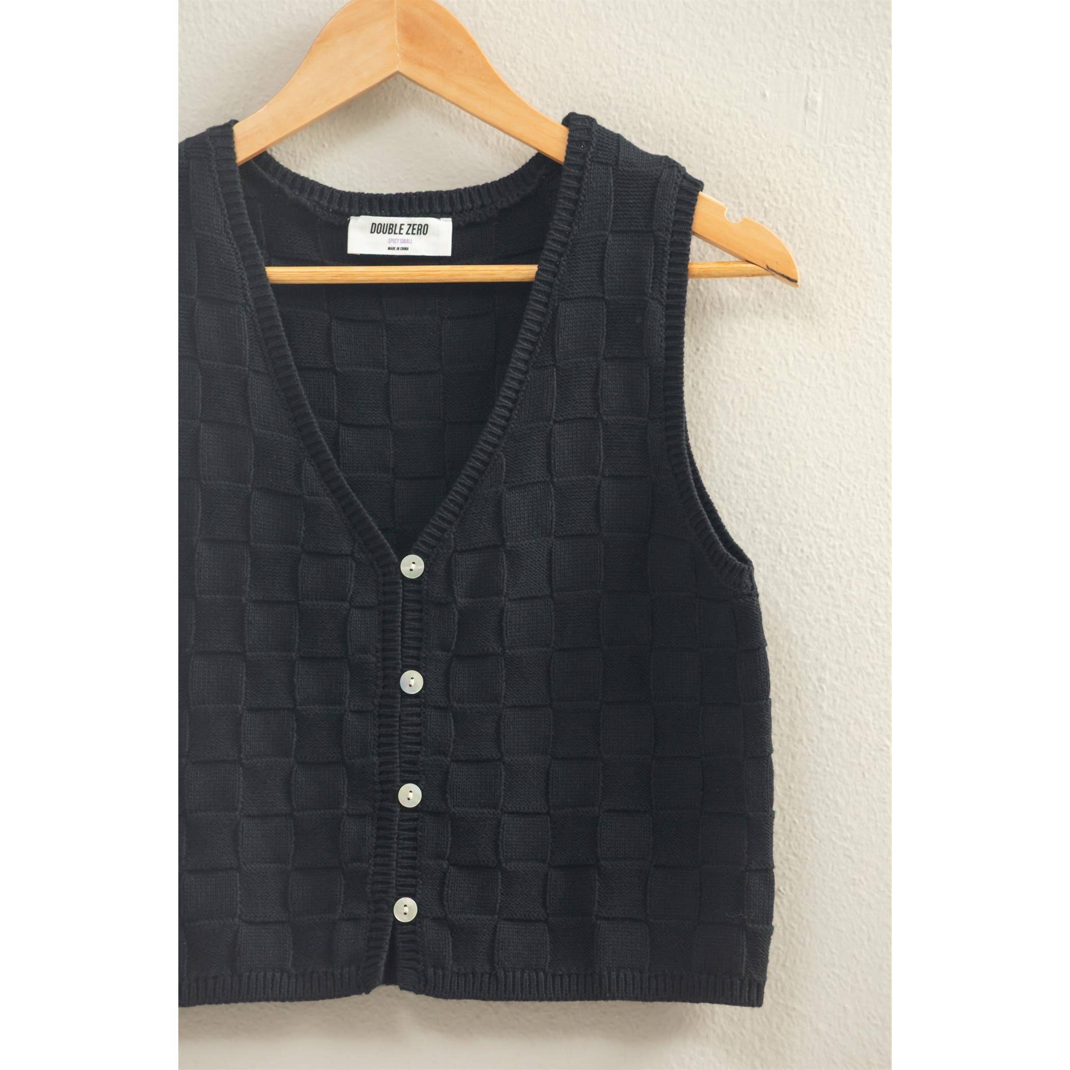 Checkered V-Neck Vest
