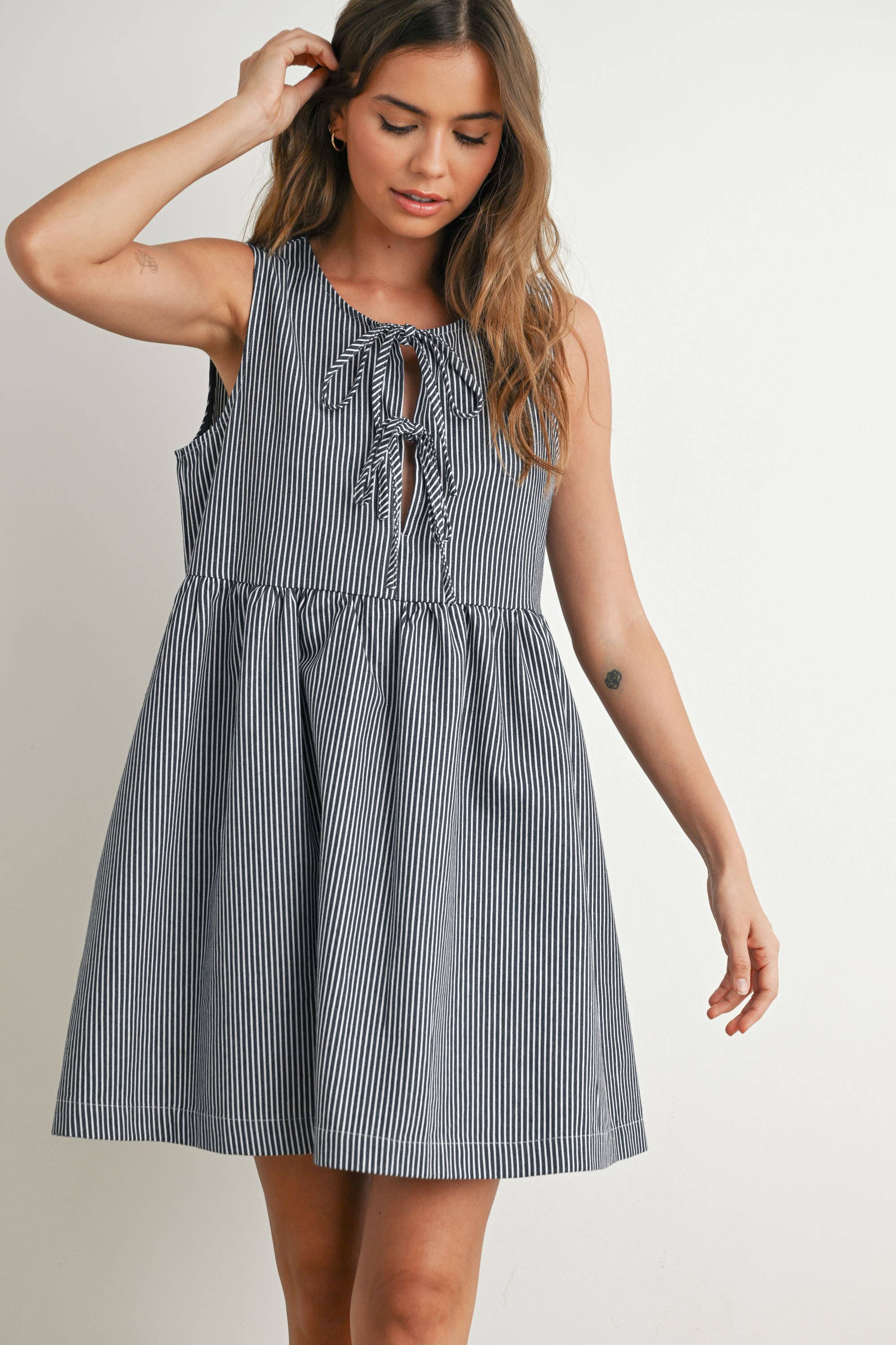 Mini Stripe Bowknot Dress
