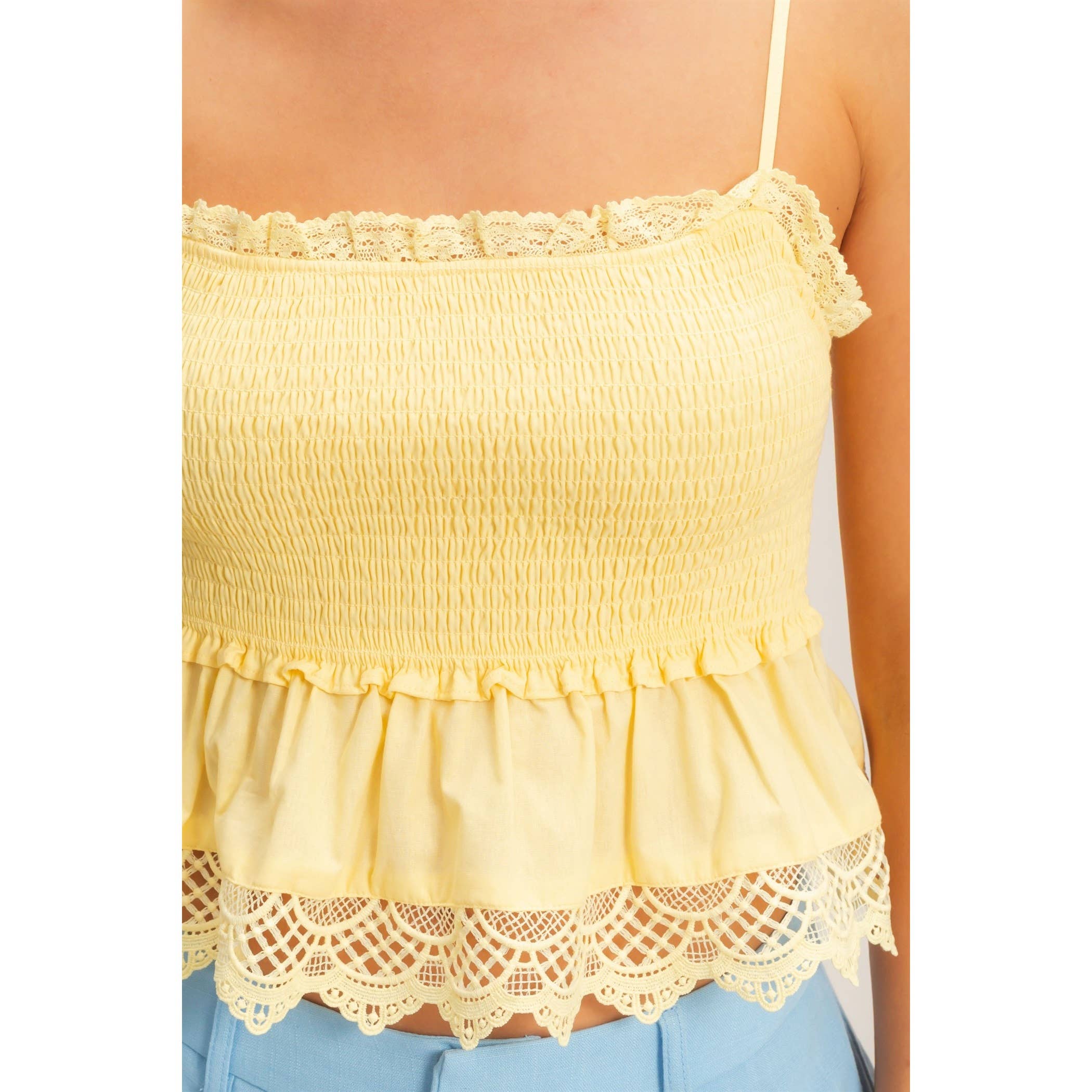 Smocked Peplum Top
