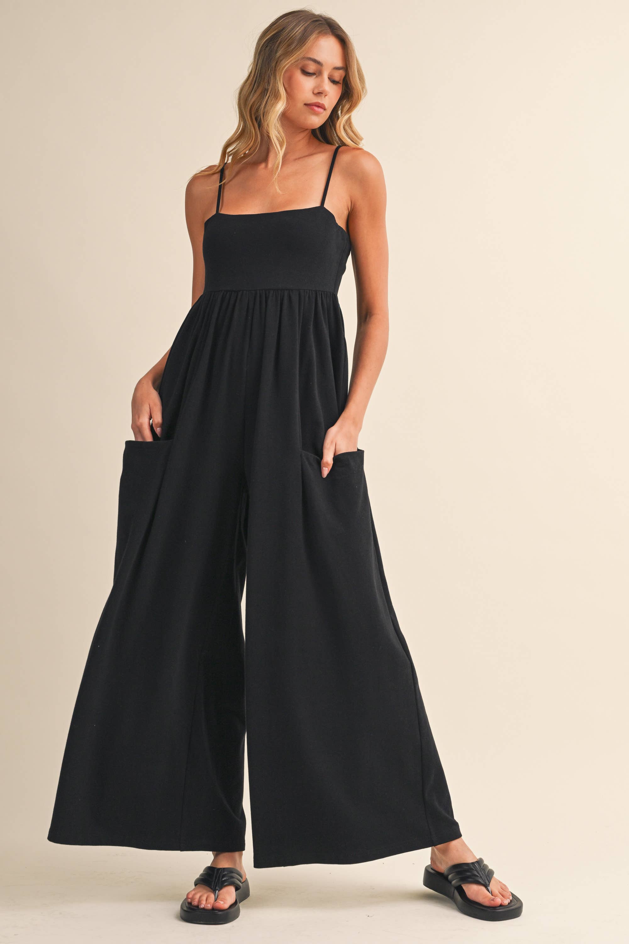 EMPIRE-WAIST WIDE-LEG JUMPSUIT