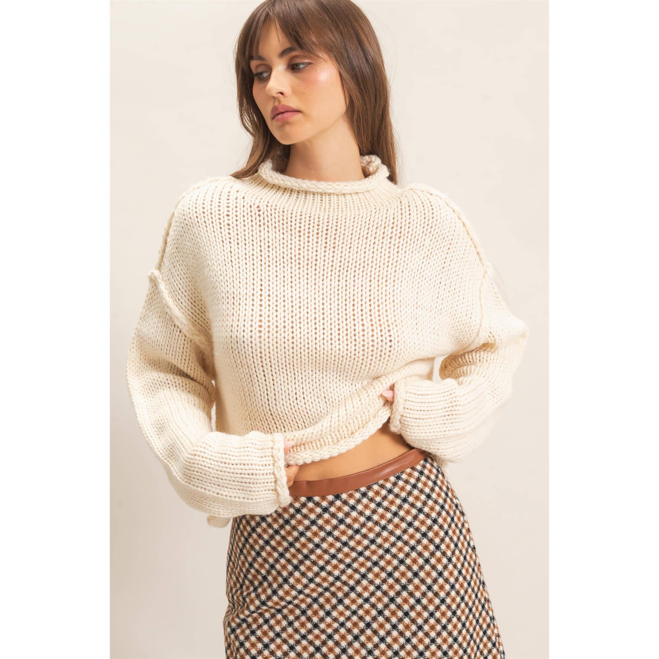Rolled Collar Sweater