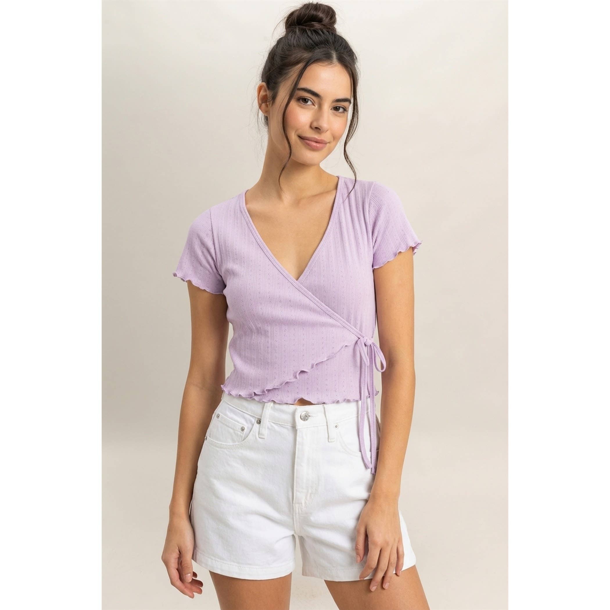 Tie Front Wrap Crop Top