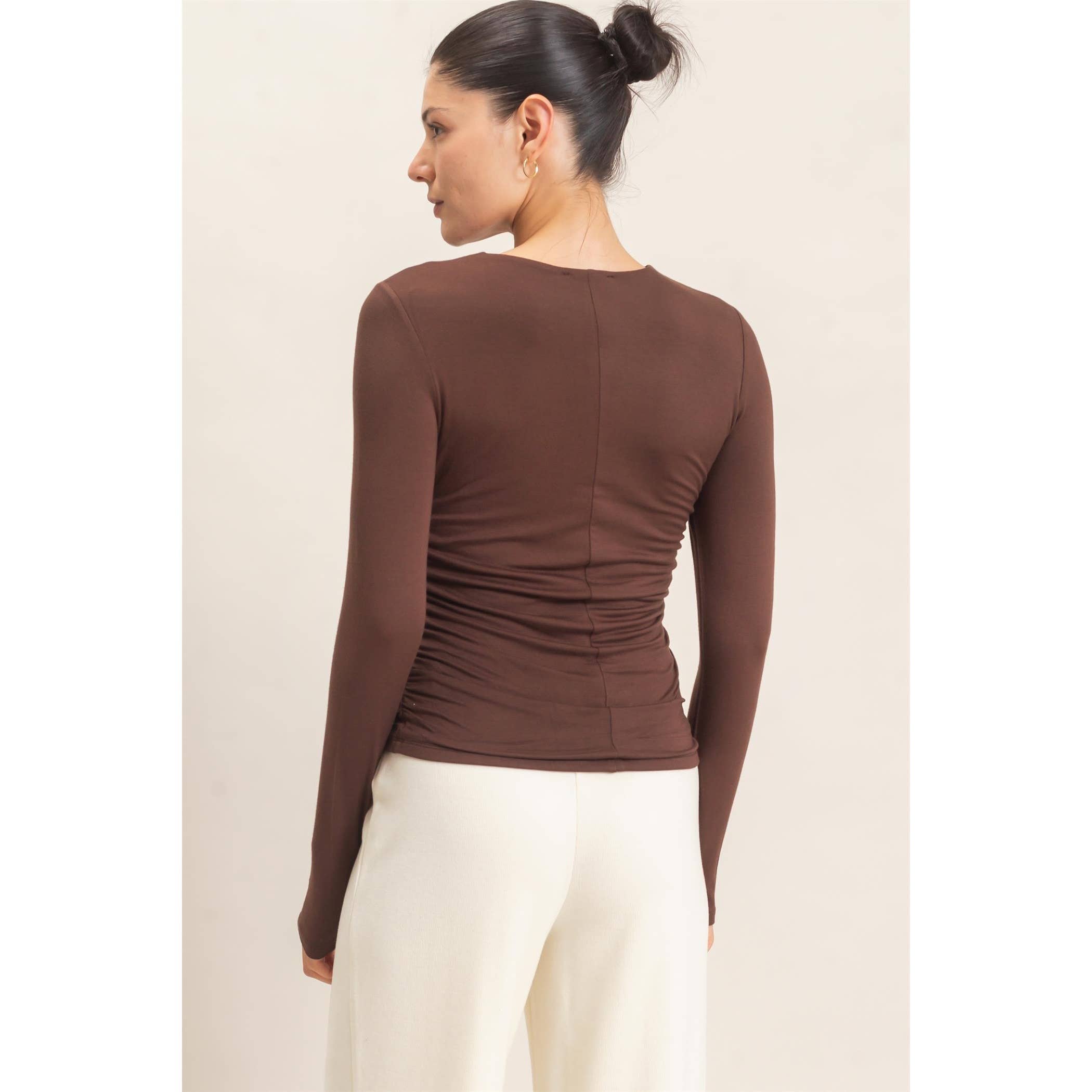 Ruched Long Sleeve Top