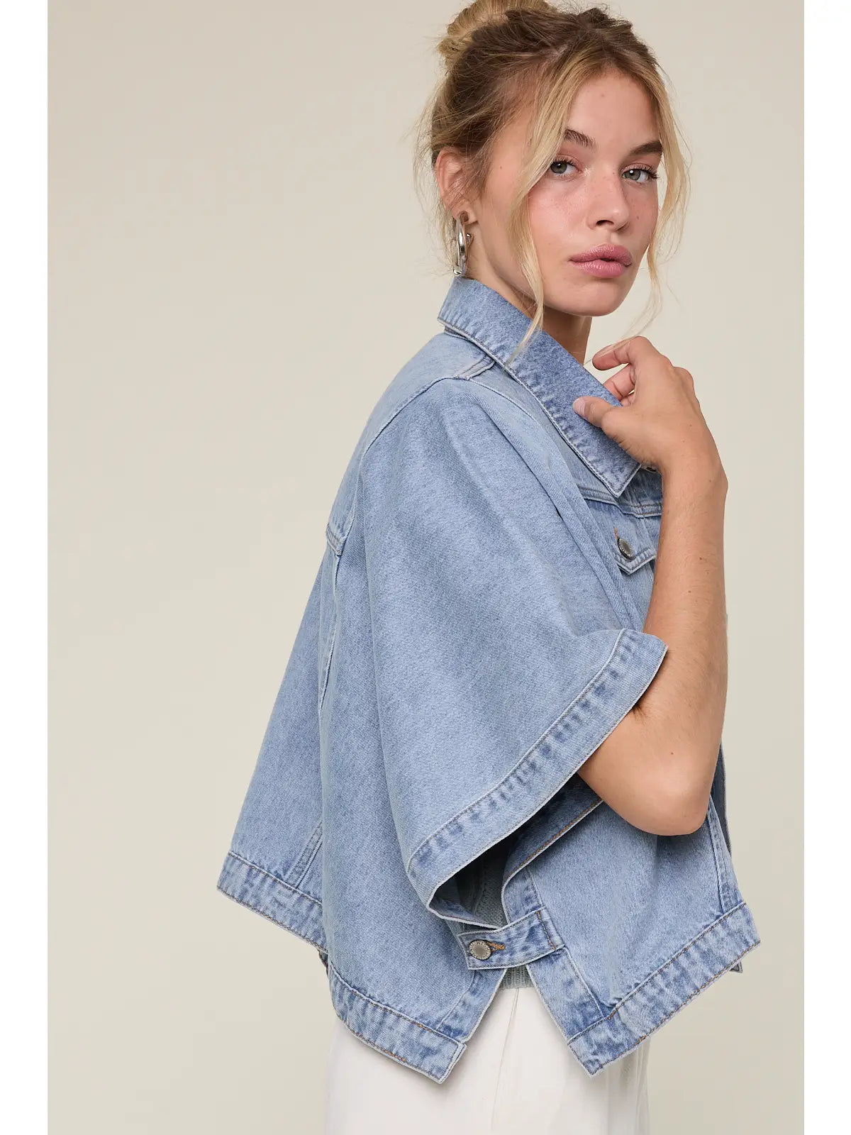 Denim Poncho Jacket