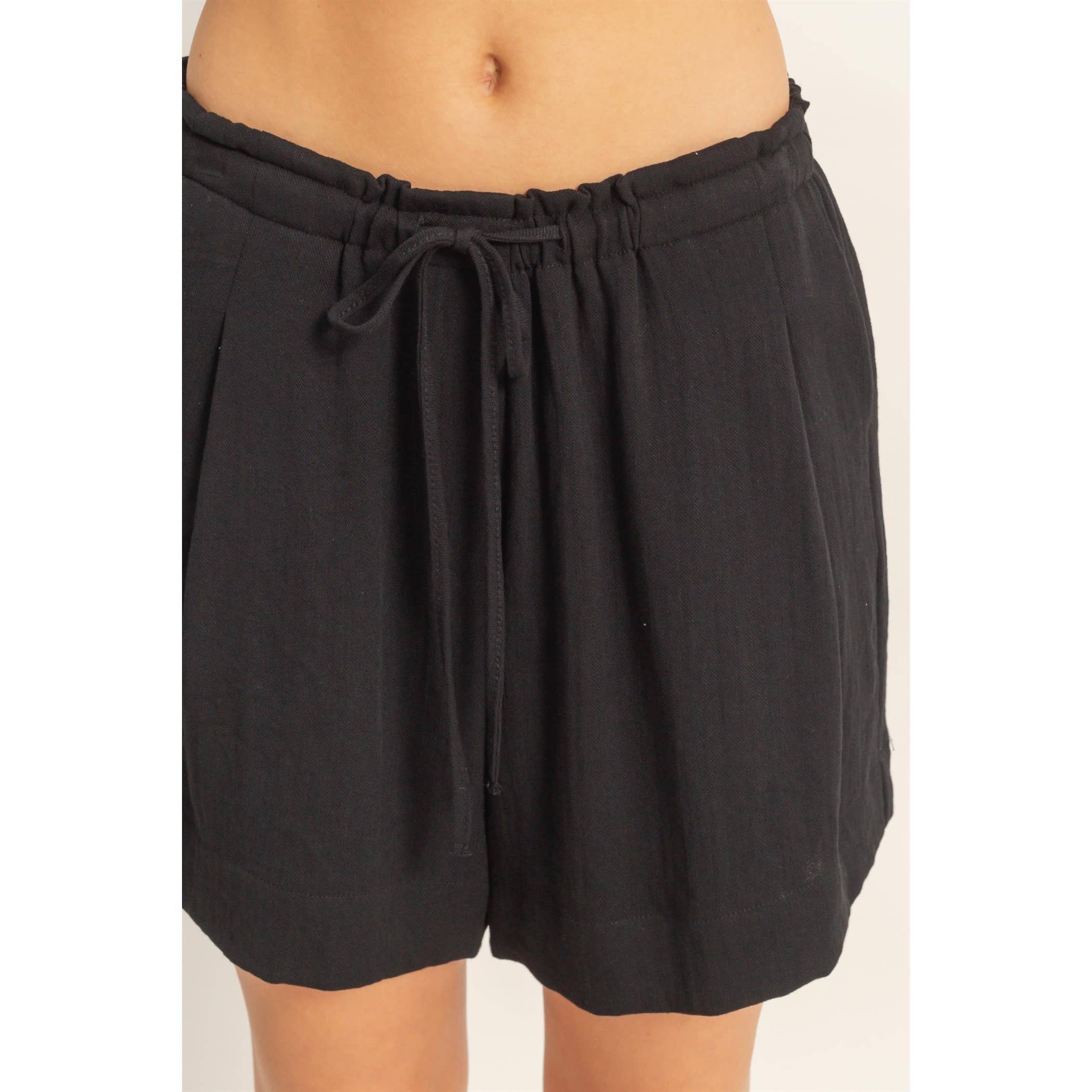 Drawstring Pleated Shorts