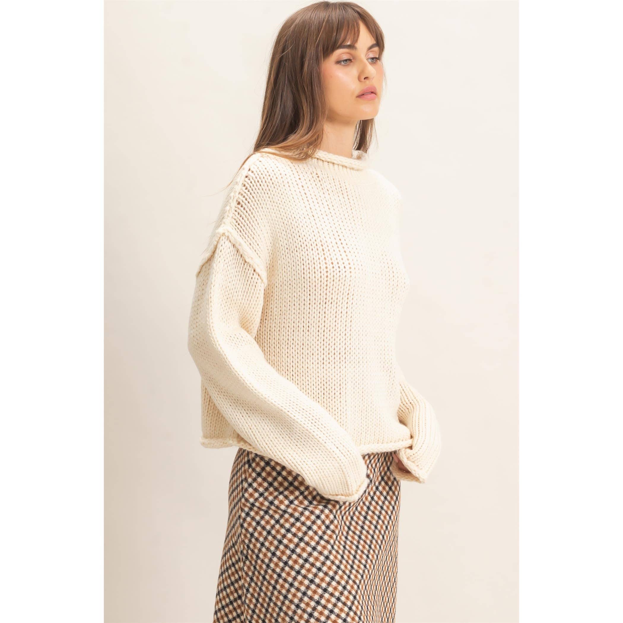 Rolled Collar Sweater