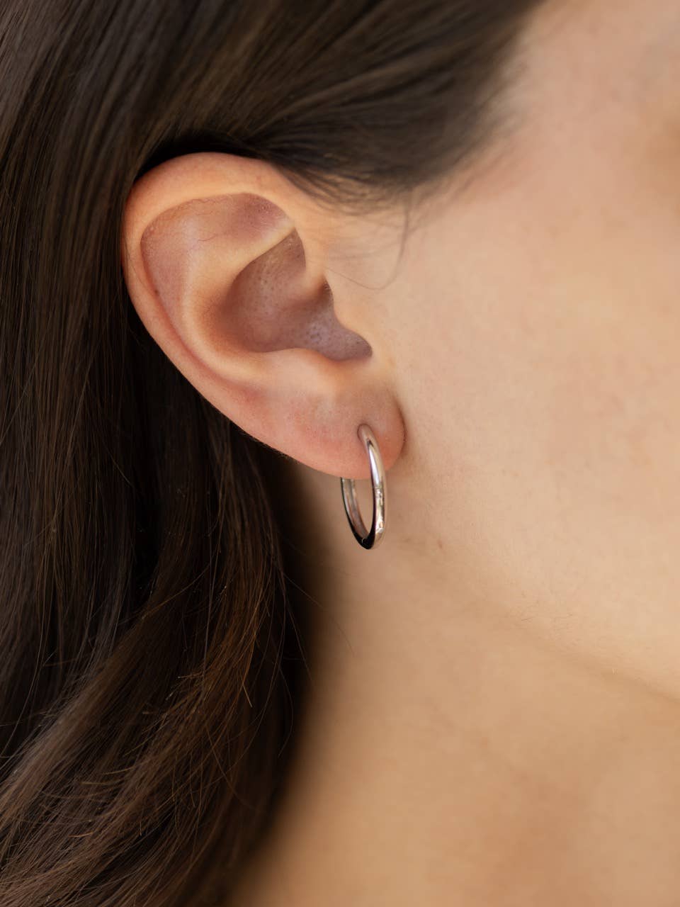 Medium Hoop Earrings in Sterling Silver