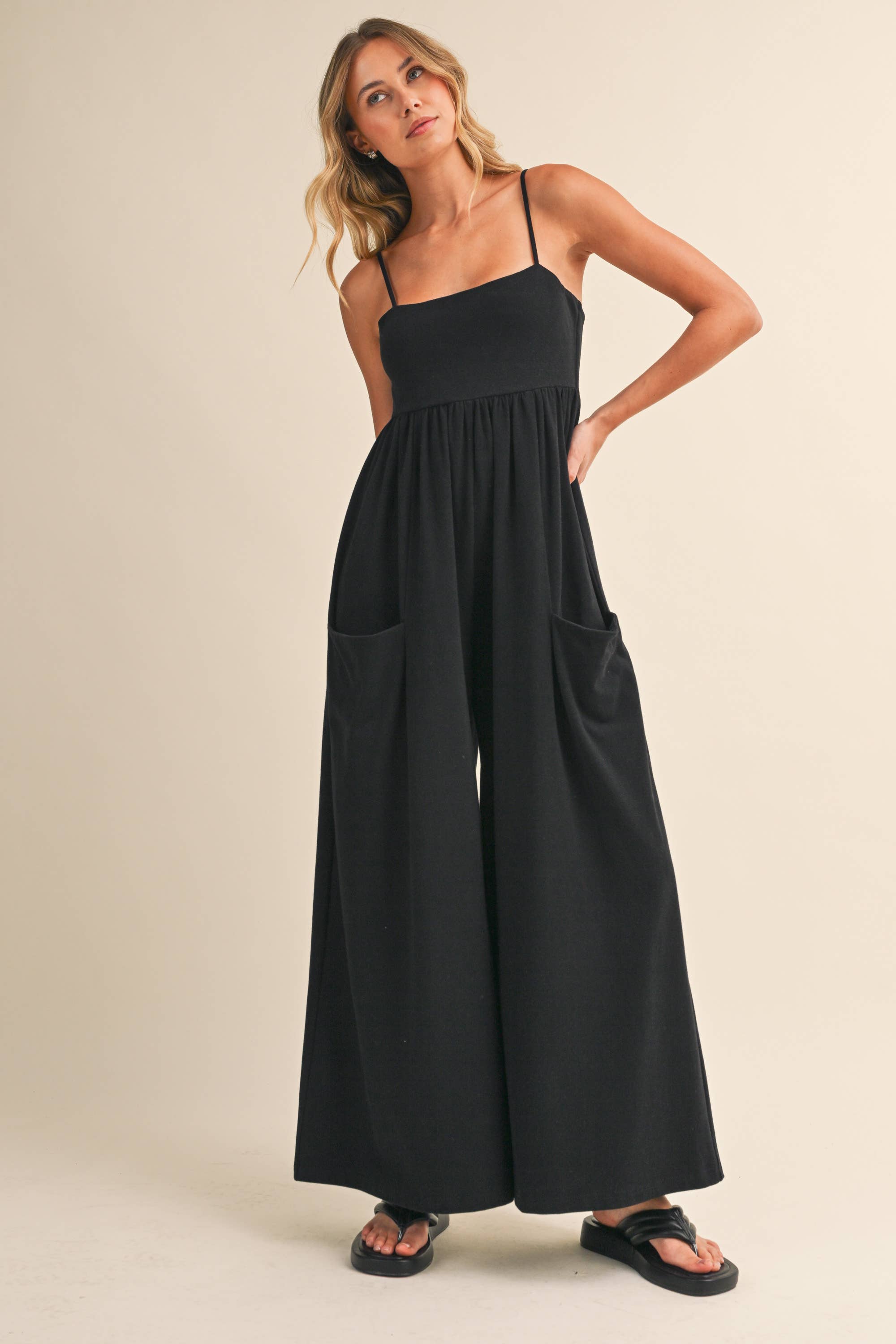 EMPIRE-WAIST WIDE-LEG JUMPSUIT