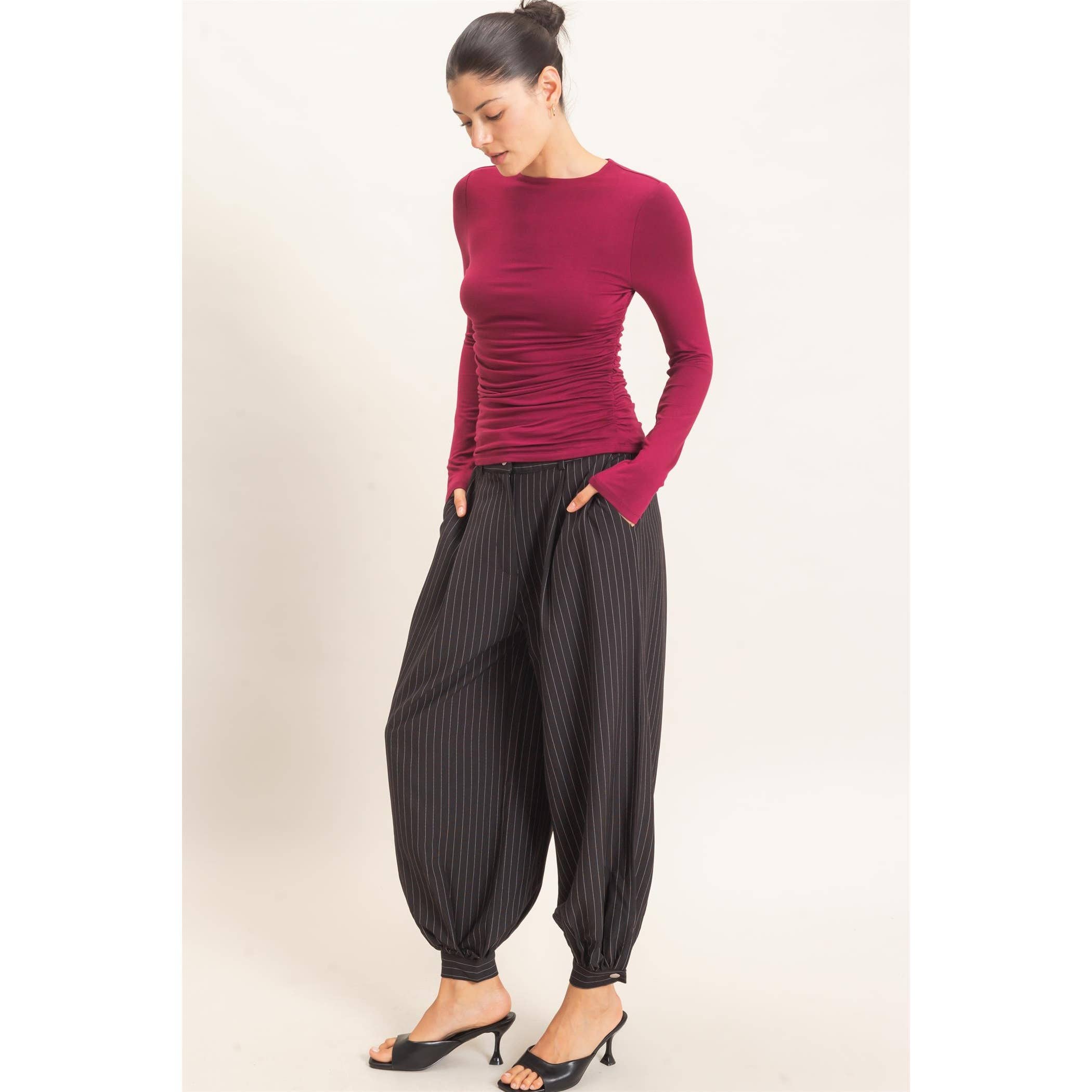 Ruched Long Sleeve Top
