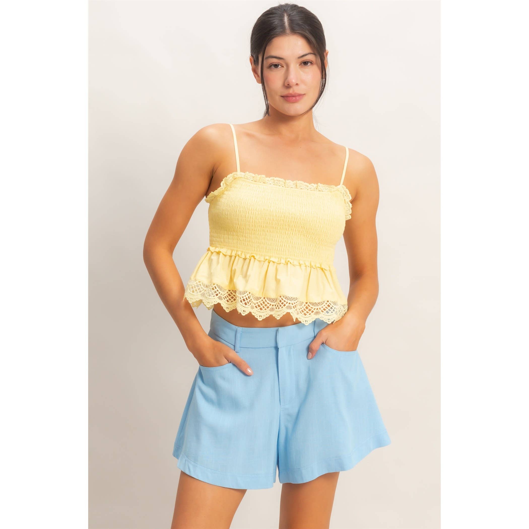 Smocked Peplum Top
