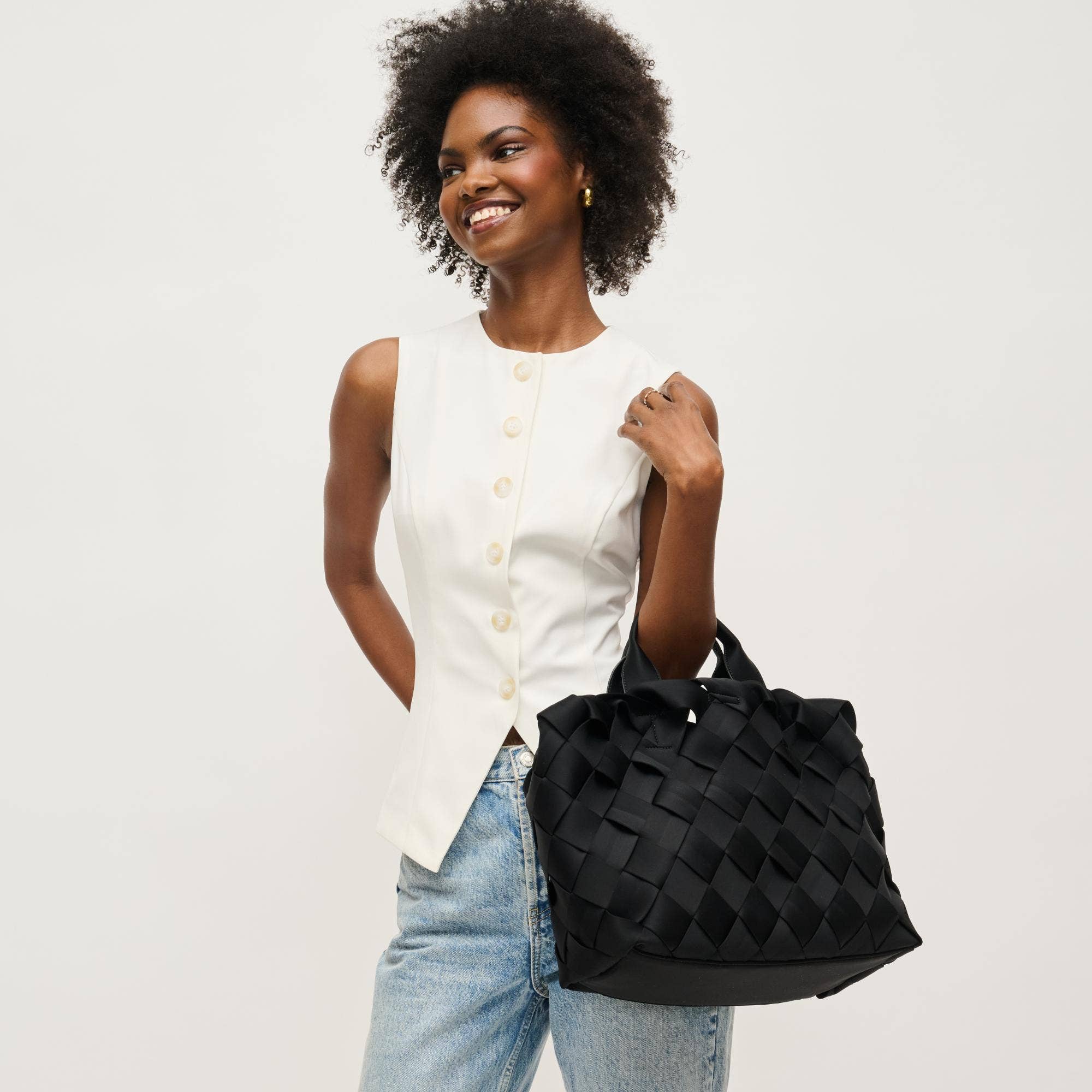 Ruth Woven Neoprene Crossbody Tote