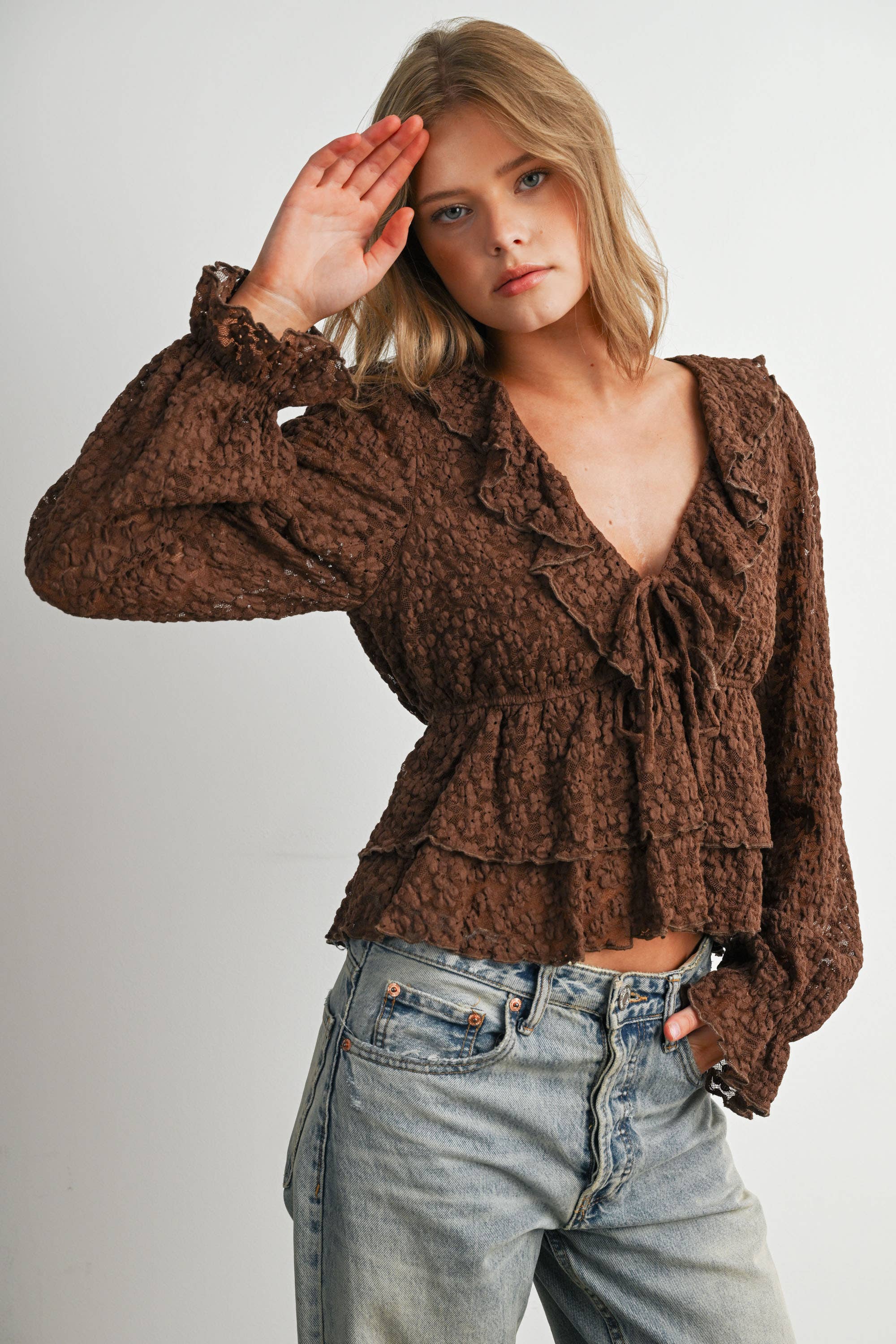 Lace Ruffle Blouse