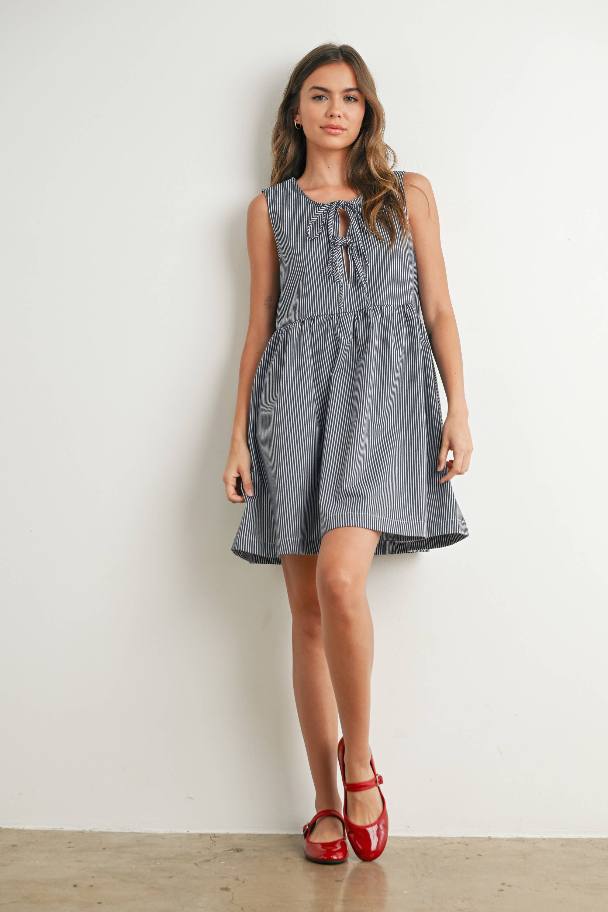 Mini Stripe Bowknot Dress