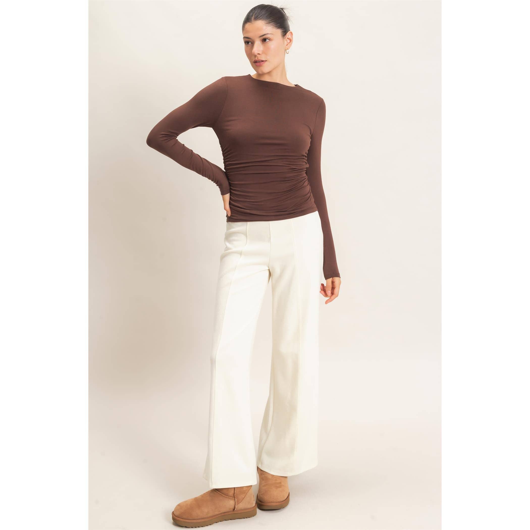 Ruched Long Sleeve Top