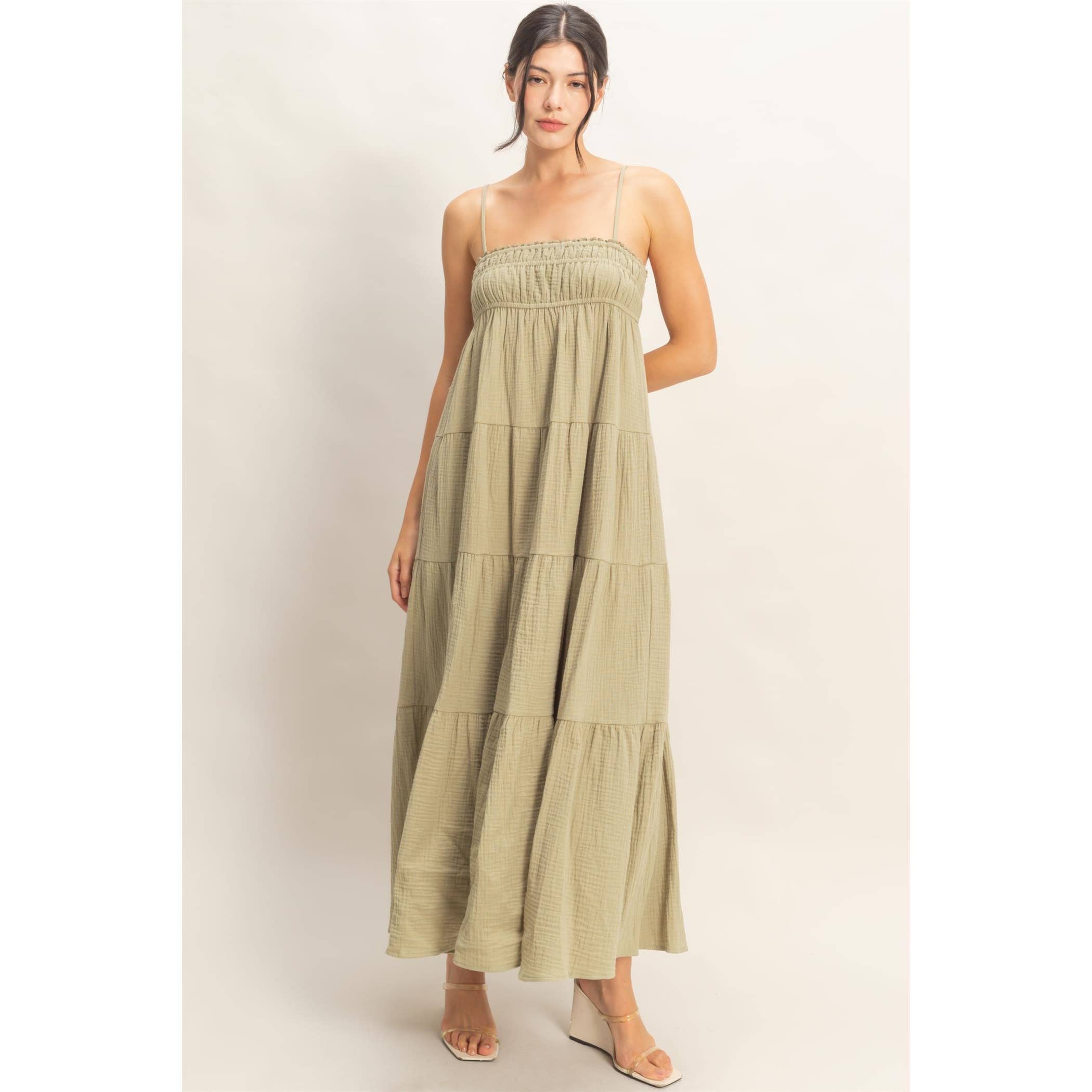 Smocked Tiered Maxi Dress
