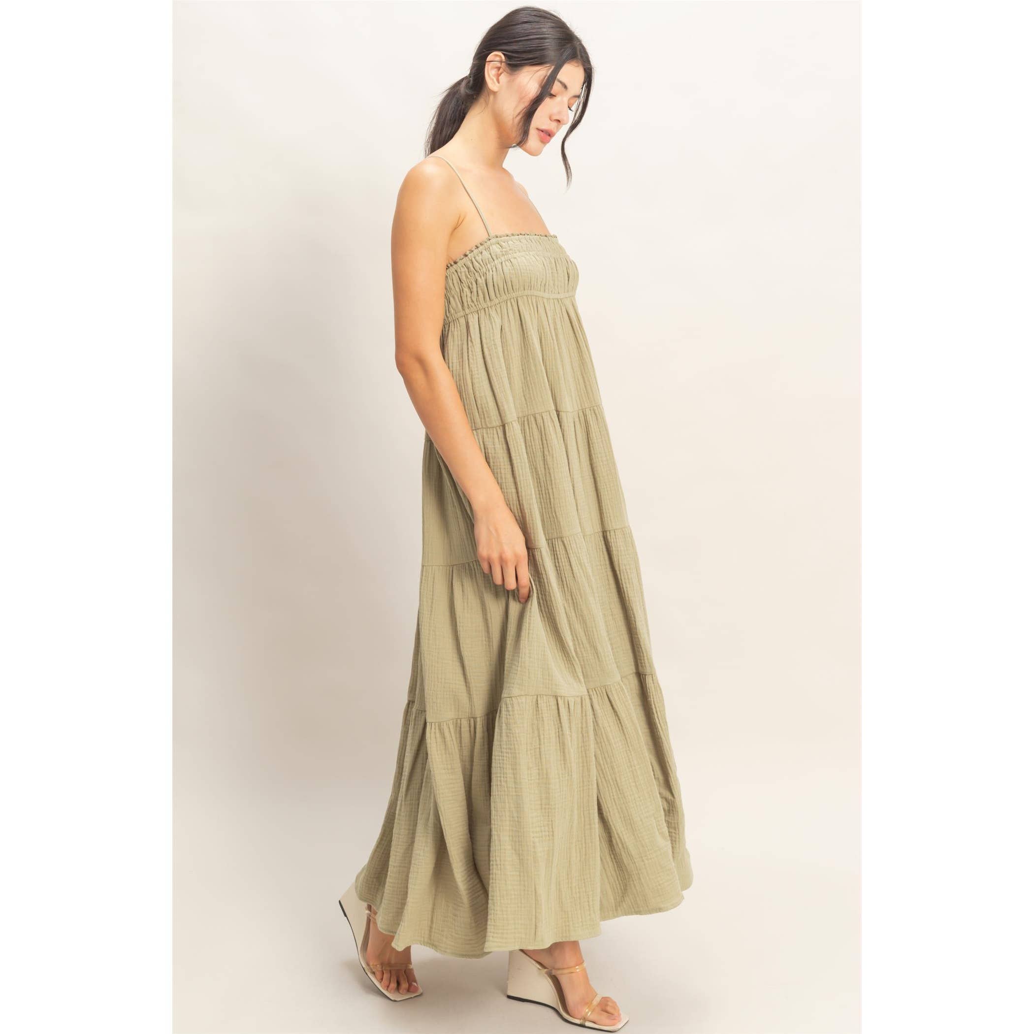 Smocked Tiered Maxi Dress