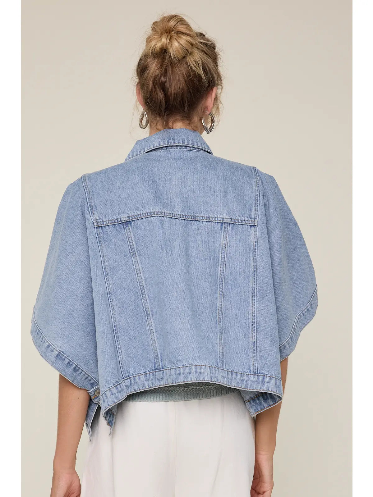 Denim Poncho Jacket