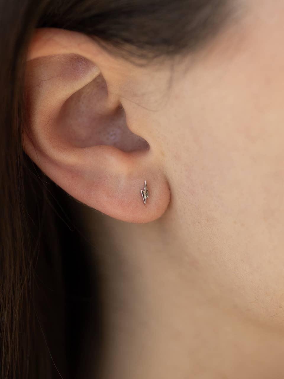 Lightning Stud Earring in Sterling Silver