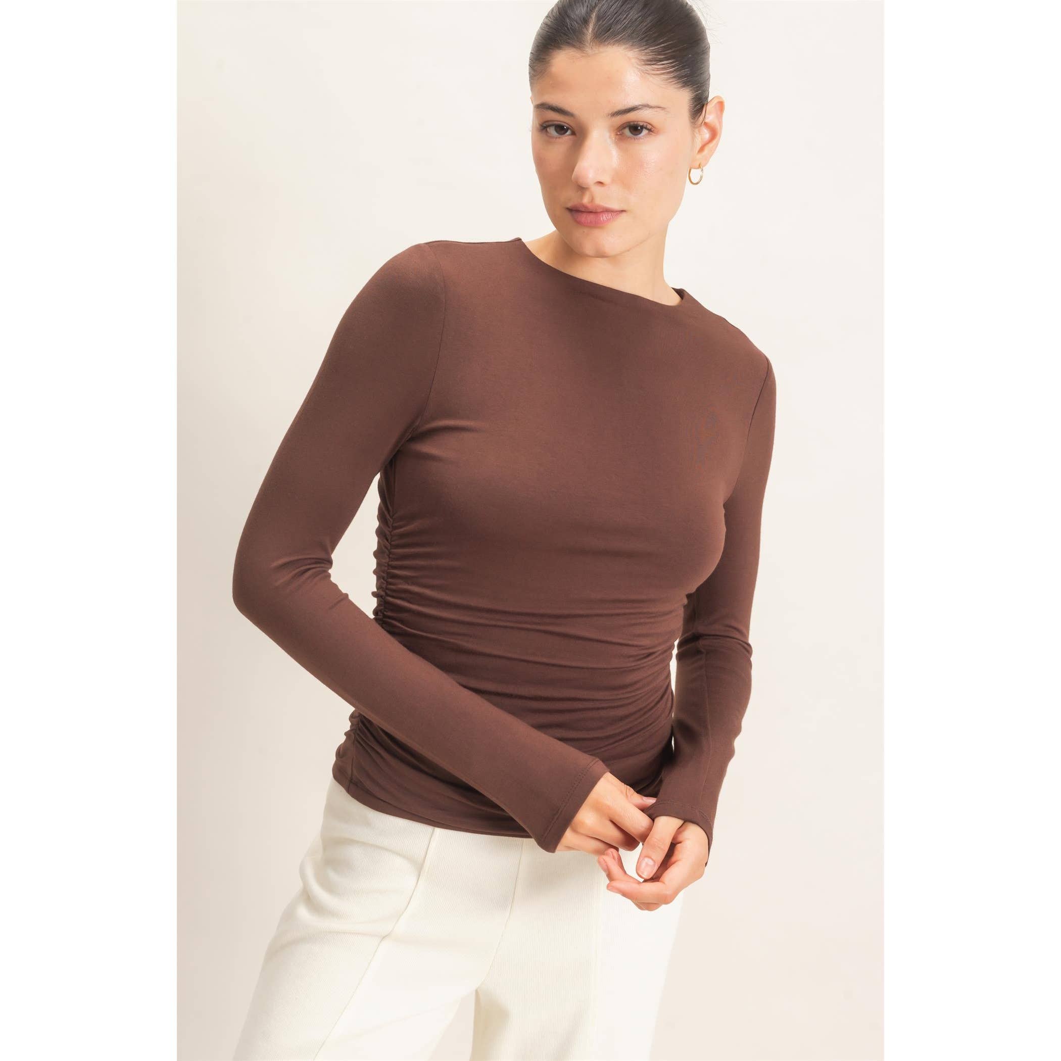 Ruched Long Sleeve Top