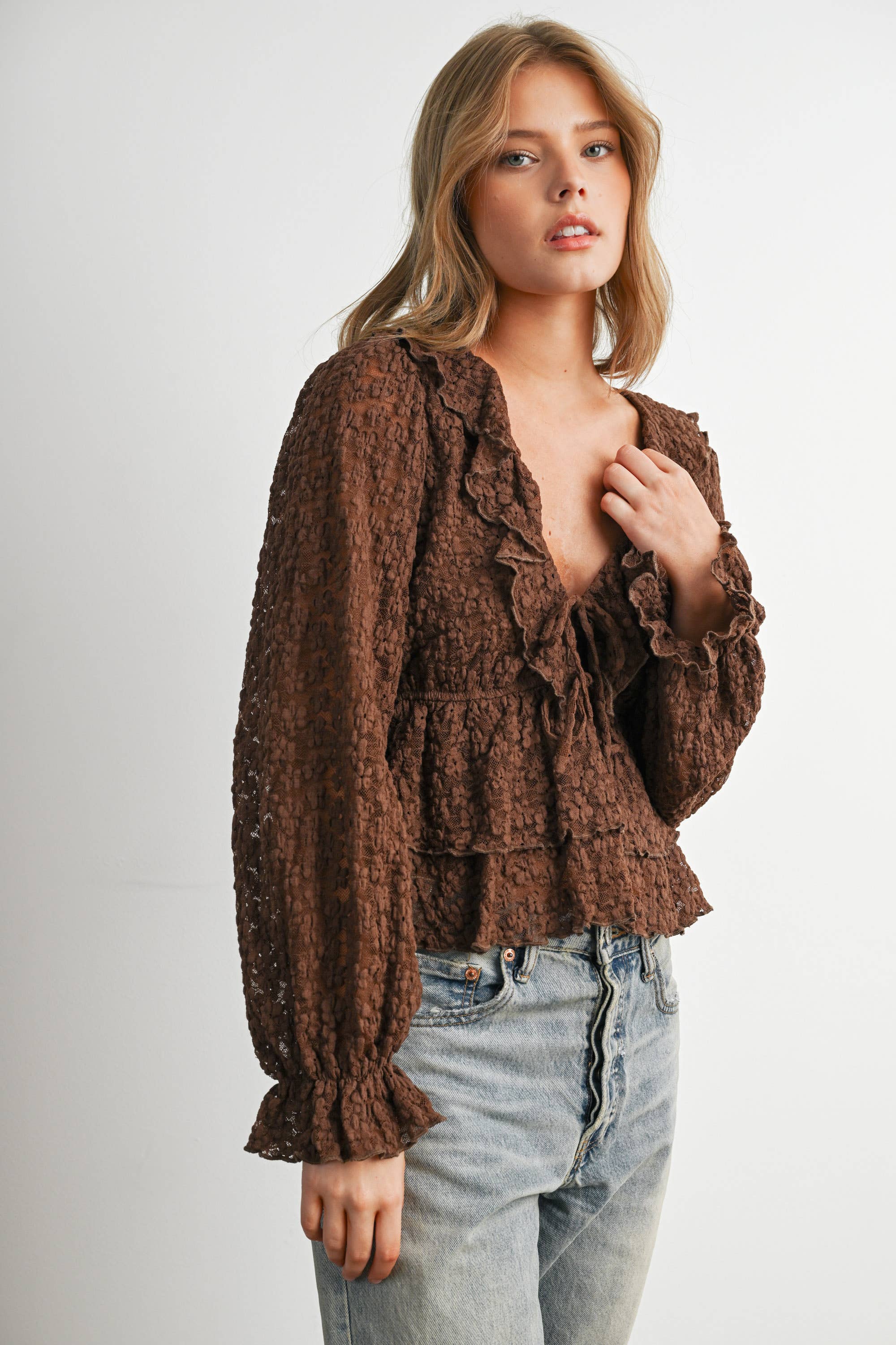 Lace Ruffle Blouse