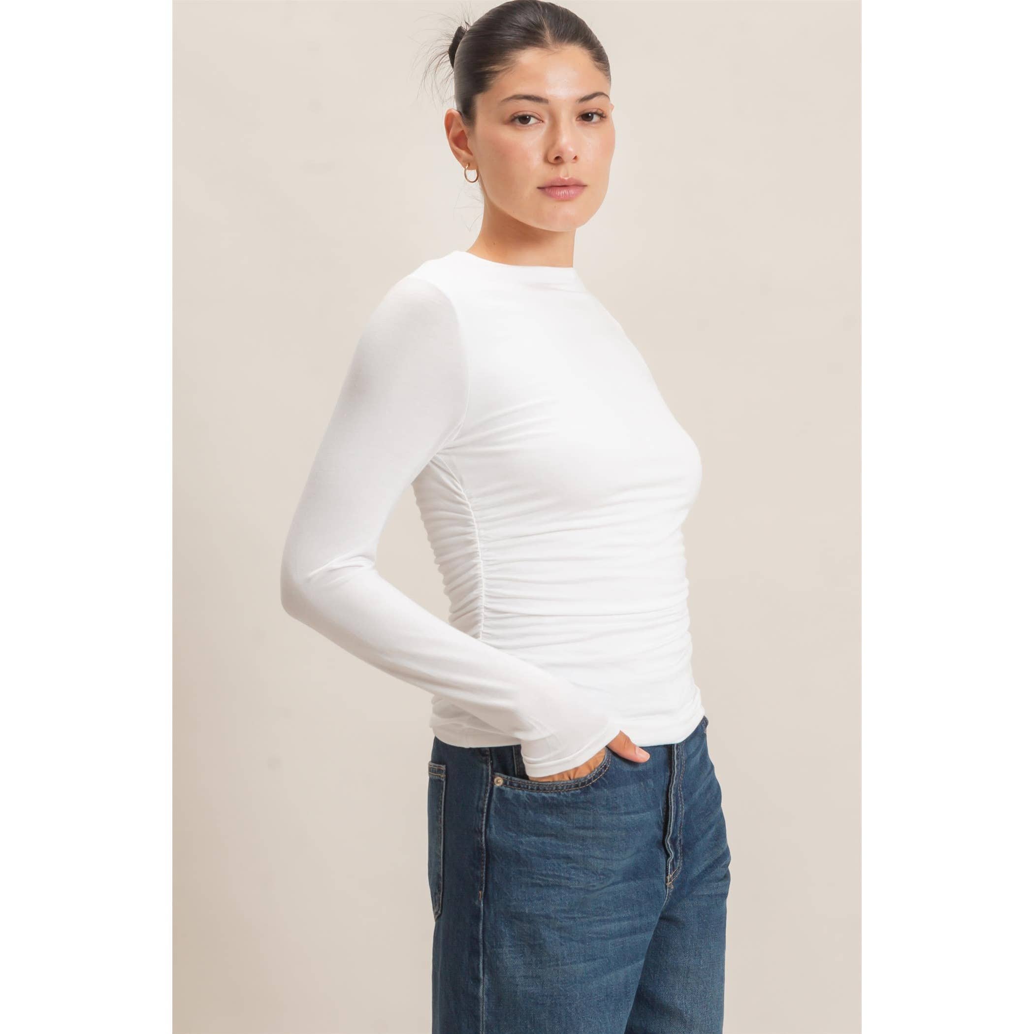Ruched Long Sleeve Top
