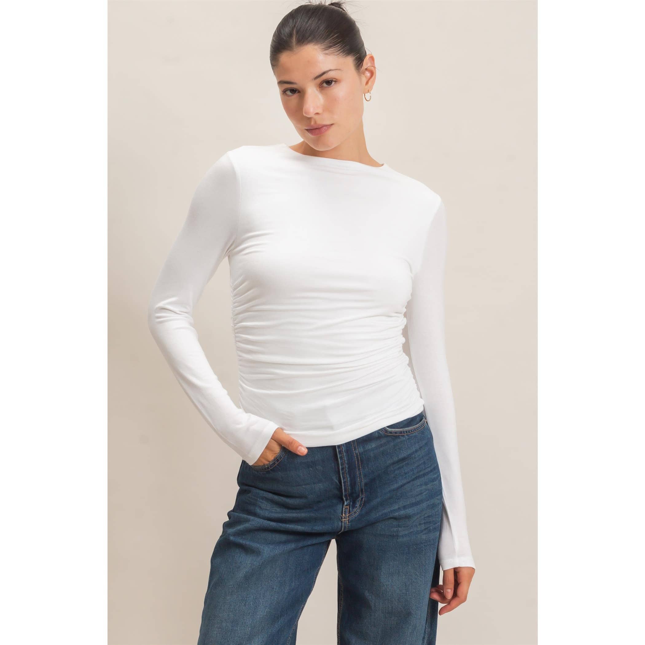 Ruched Long Sleeve Top