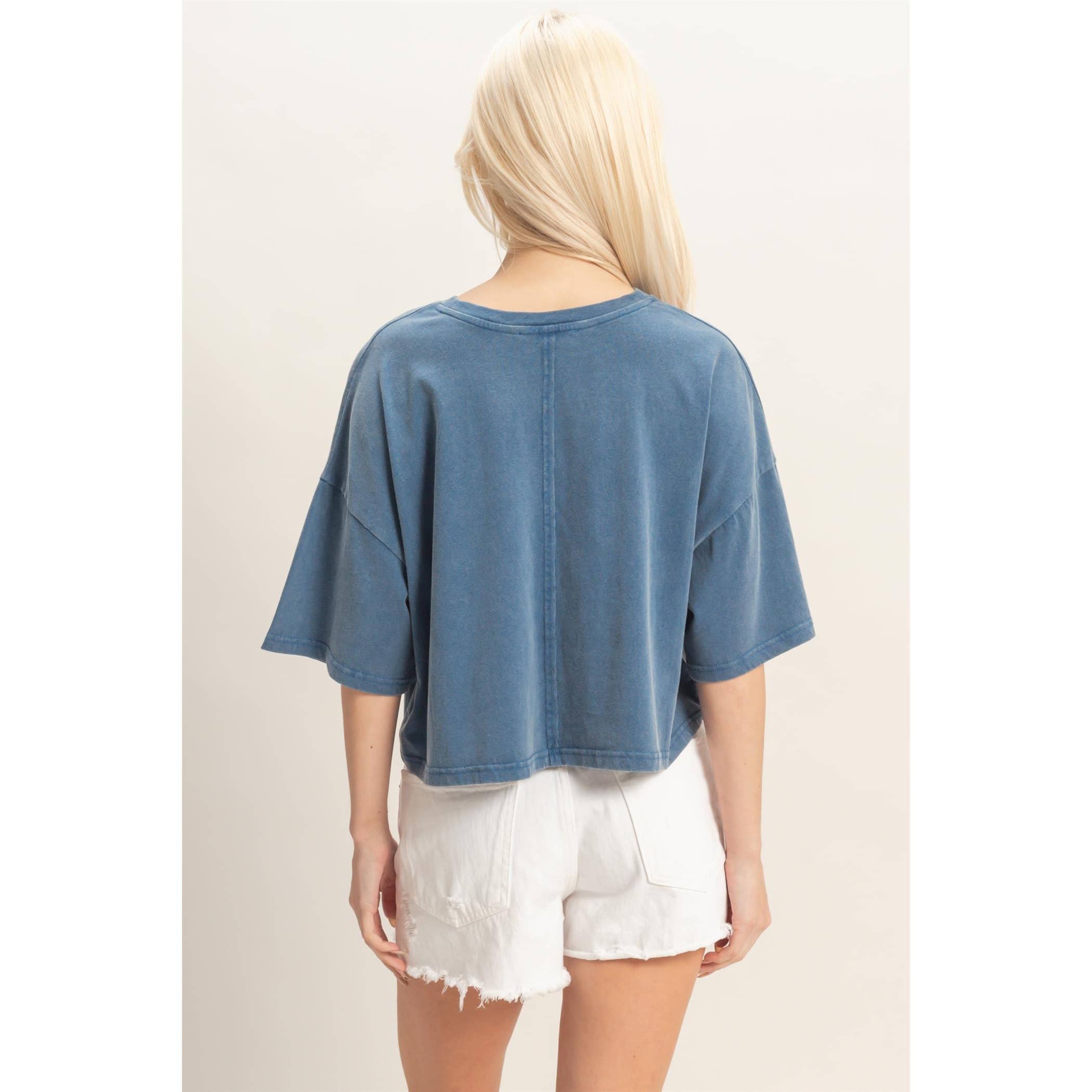 Raw Edge Star Patch Top