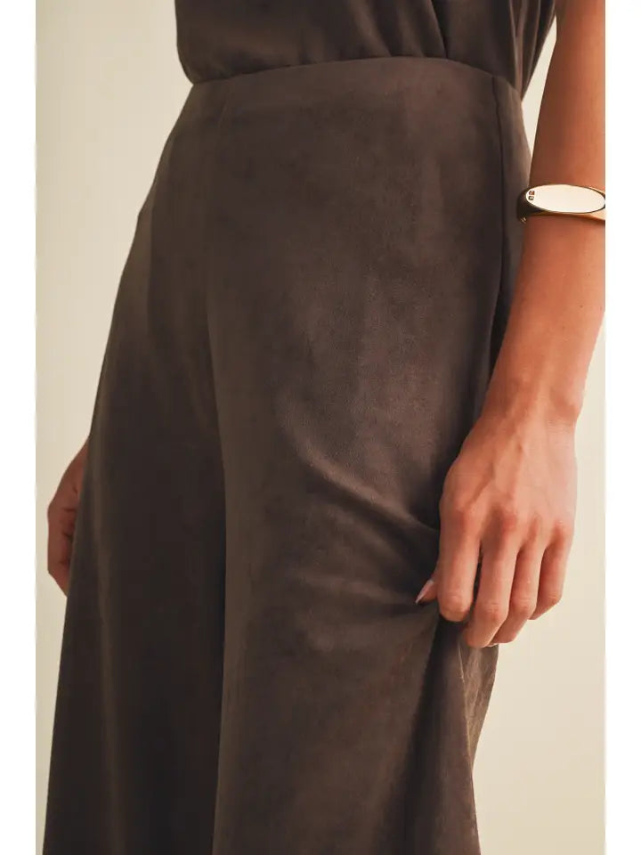 Suede Wide Leg Pants