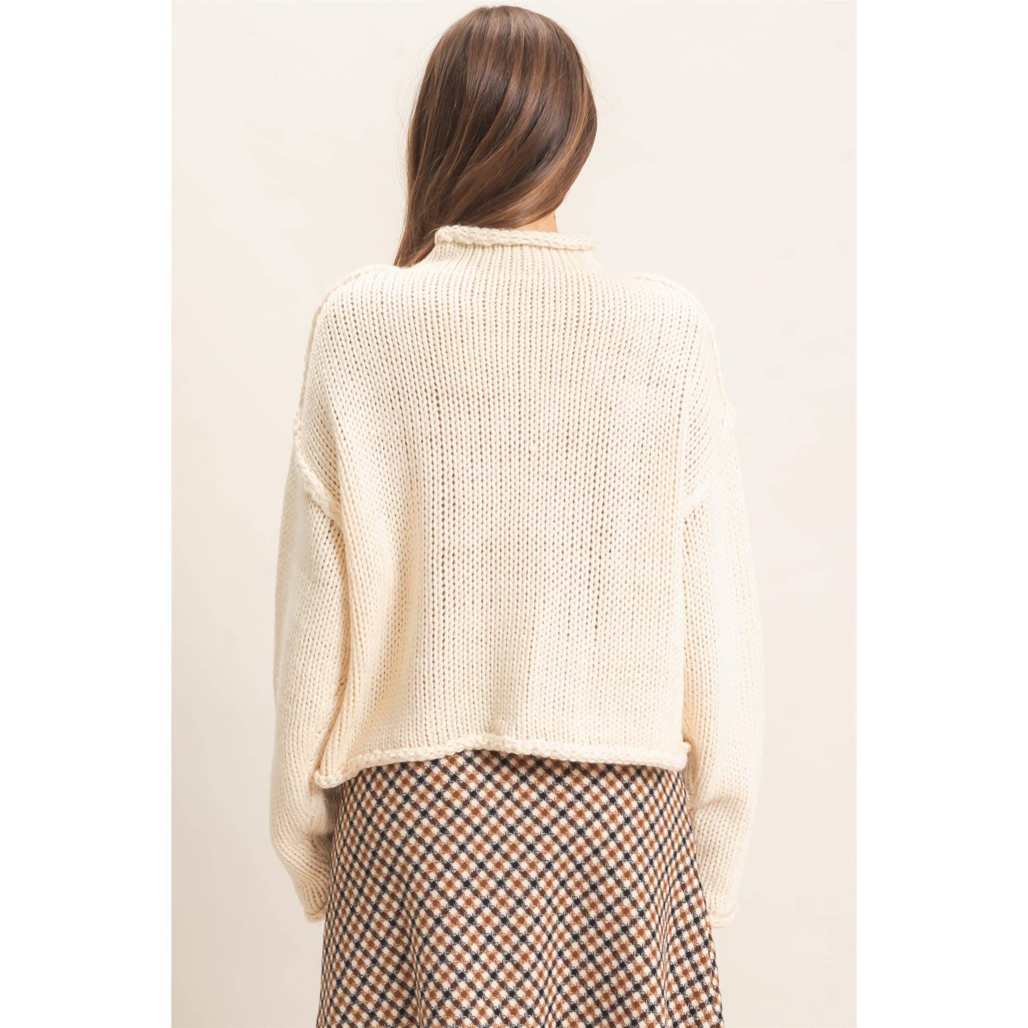 Rolled Collar Sweater