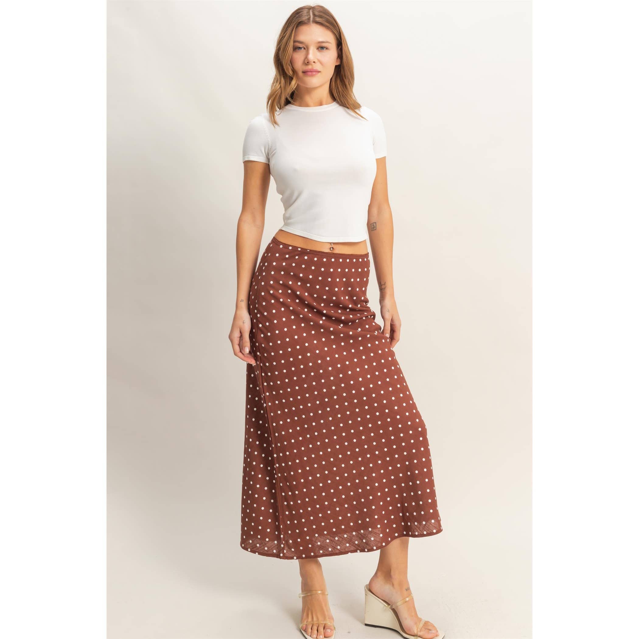 Polka Dot A-Line Skirt