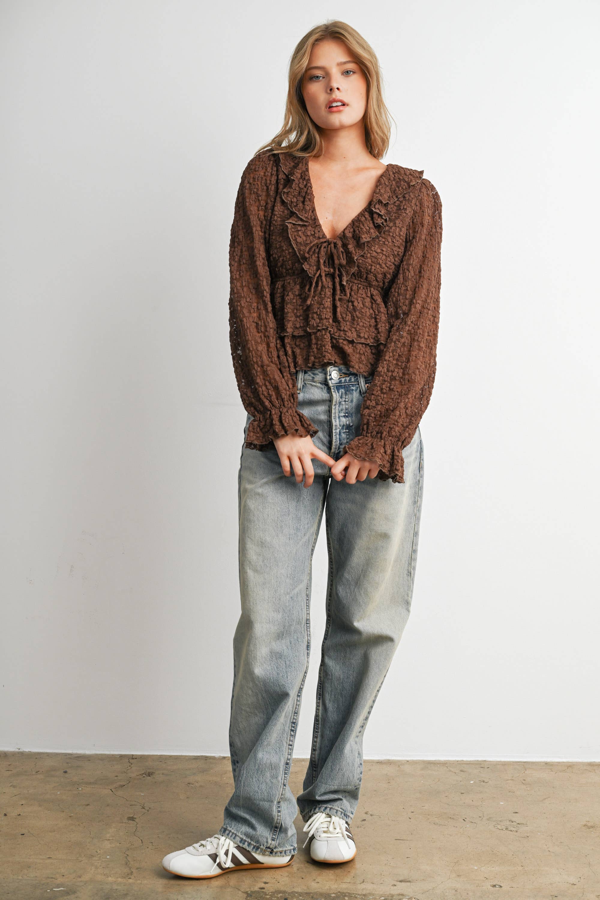 Lace Ruffle Blouse