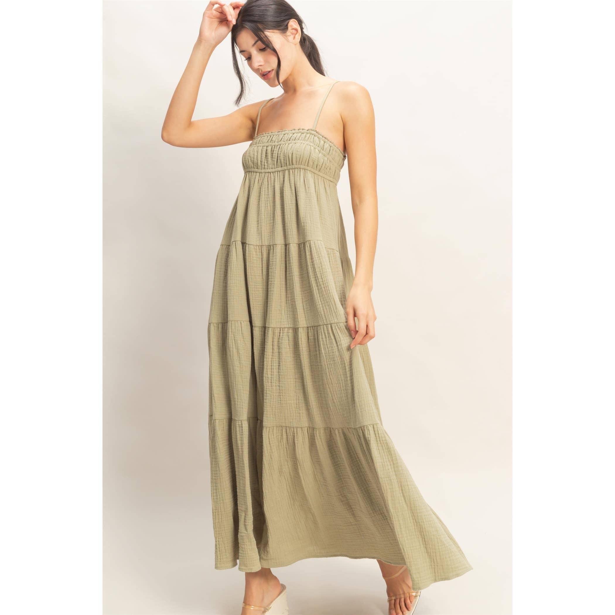 Smocked Tiered Maxi Dress