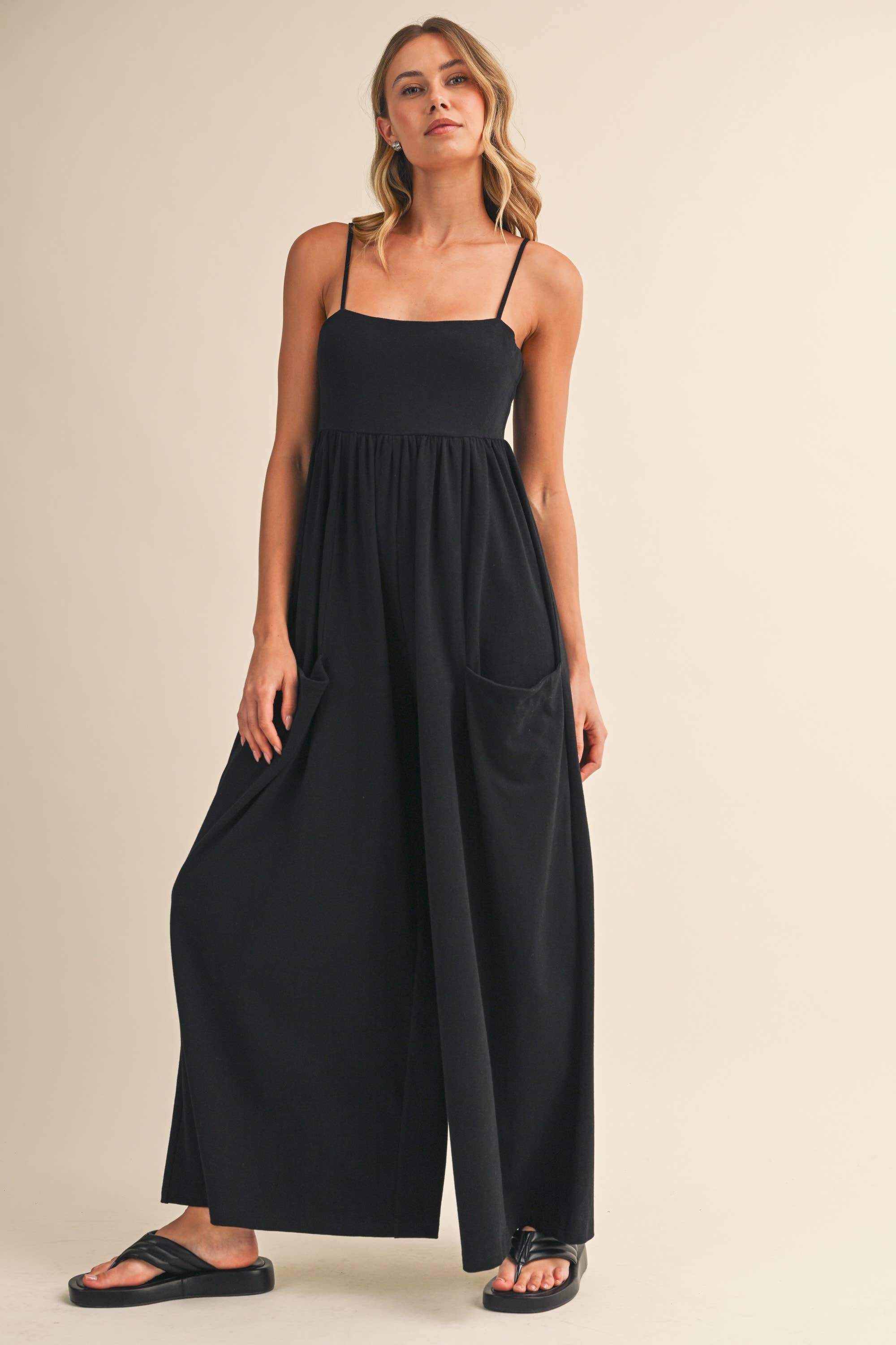 EMPIRE-WAIST WIDE-LEG JUMPSUIT