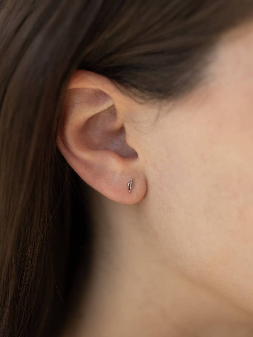 Lightning Stud Earring in Sterling Silver