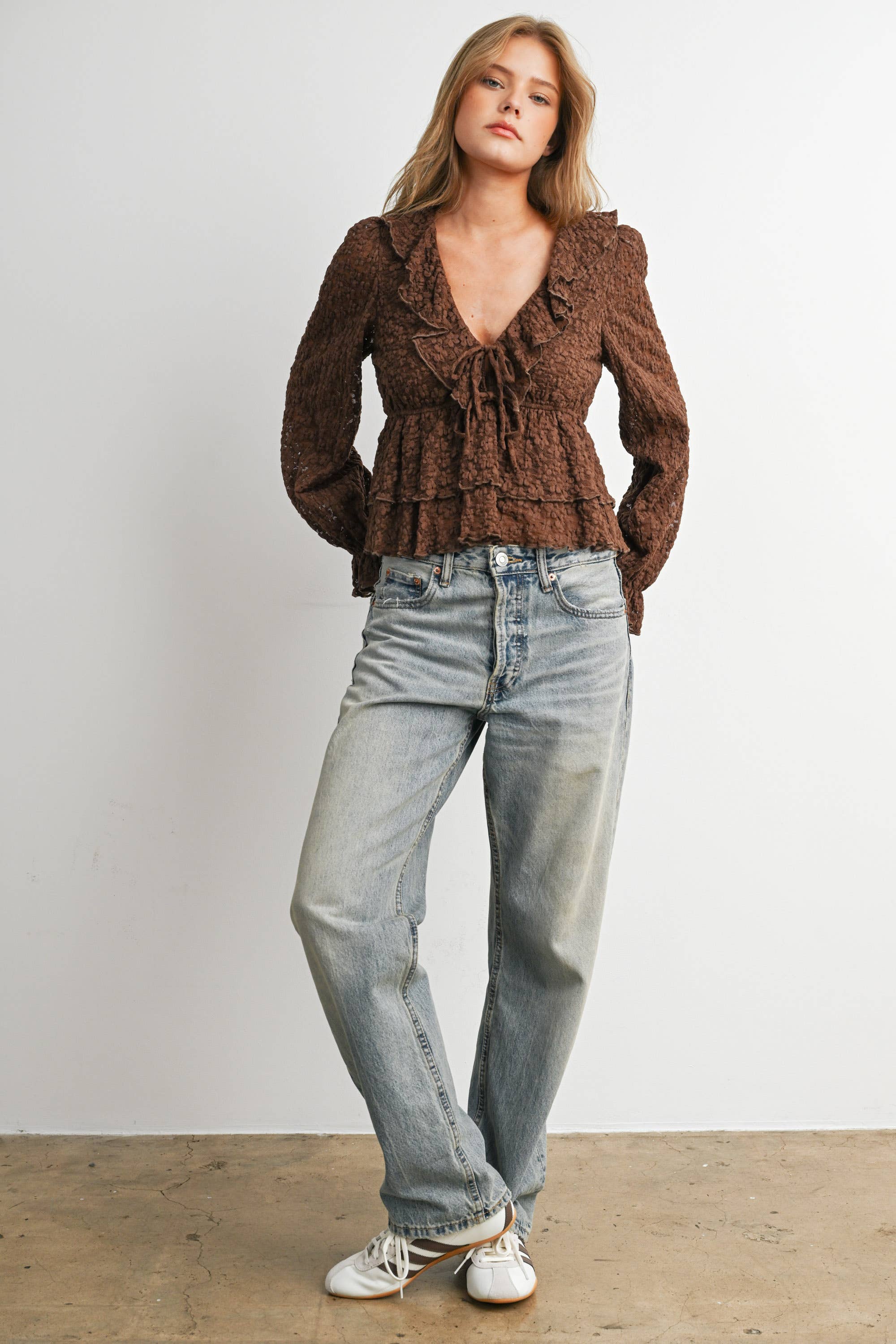 Lace Ruffle Blouse