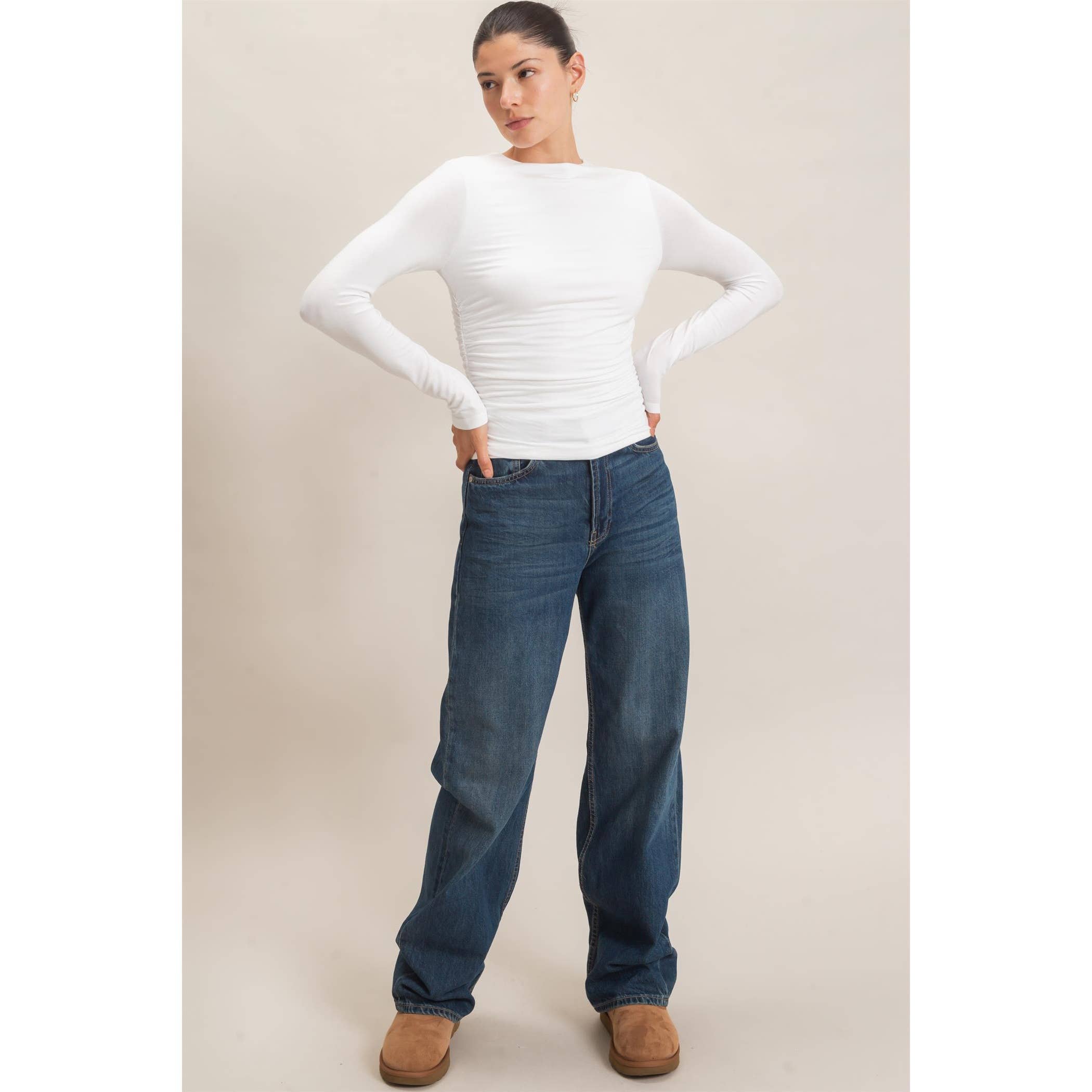 Ruched Long Sleeve Top