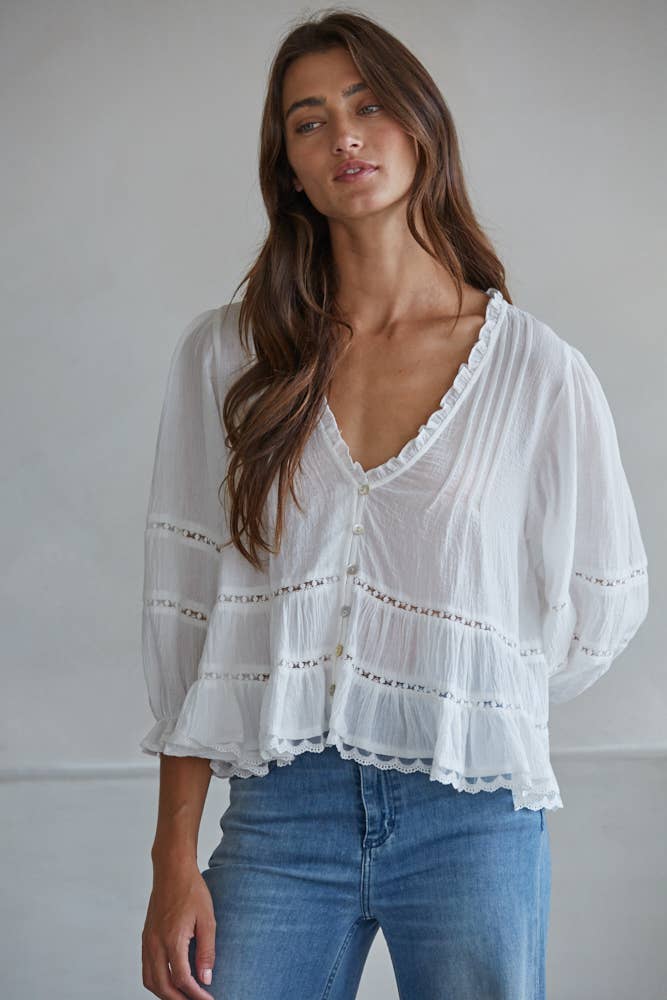 Kait Woven Cotton Top