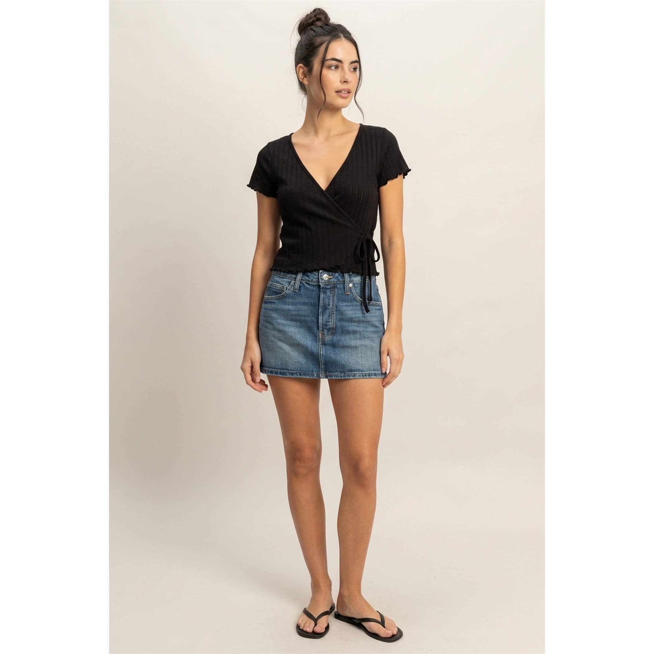 Tie Front Wrap Crop Top