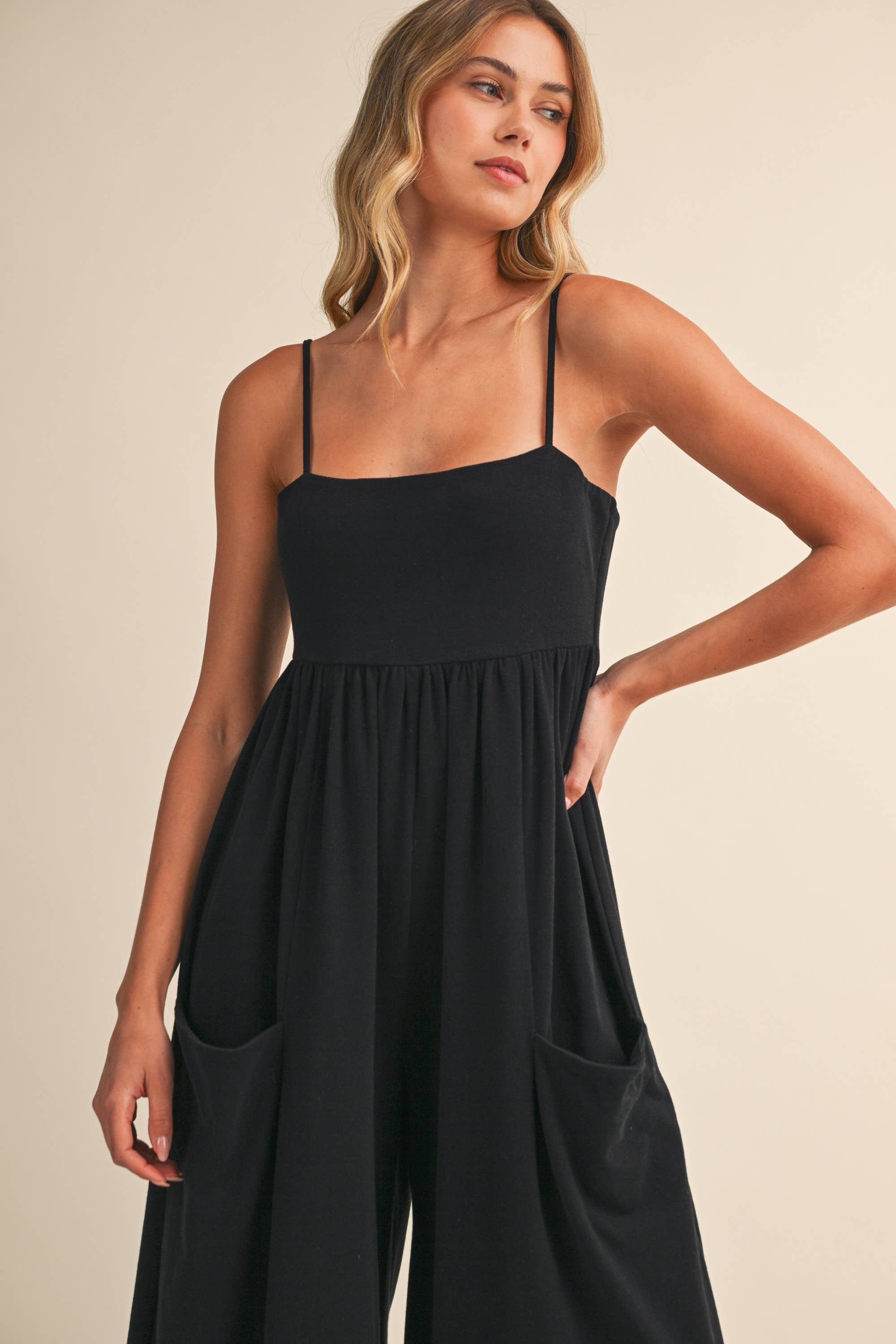 EMPIRE-WAIST WIDE-LEG JUMPSUIT