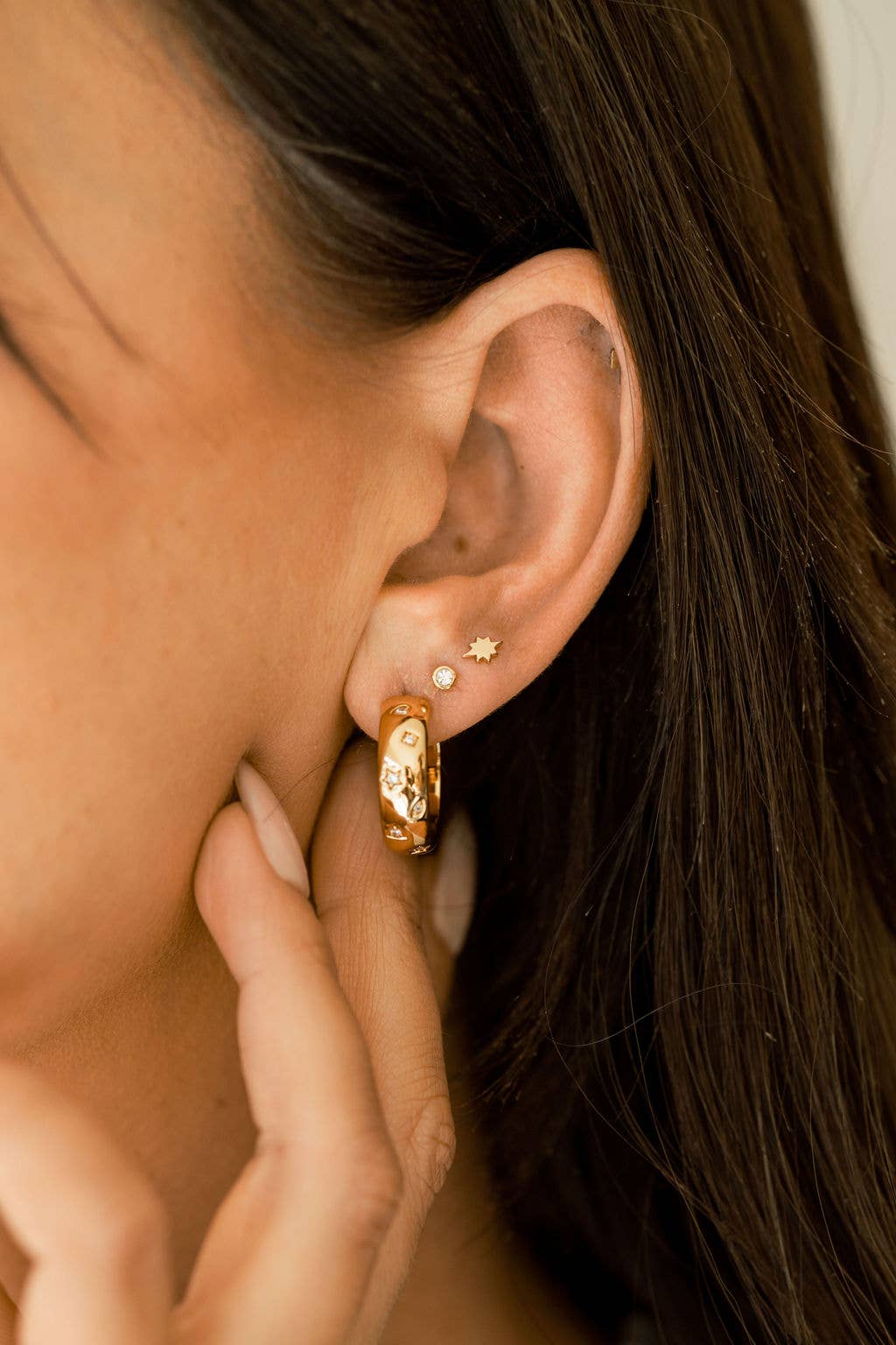 Starburst Stud Earrings in Gold