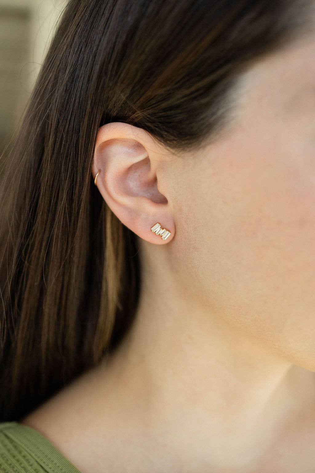 Bridgette Diamond Cluster Stud Earrings in Gold