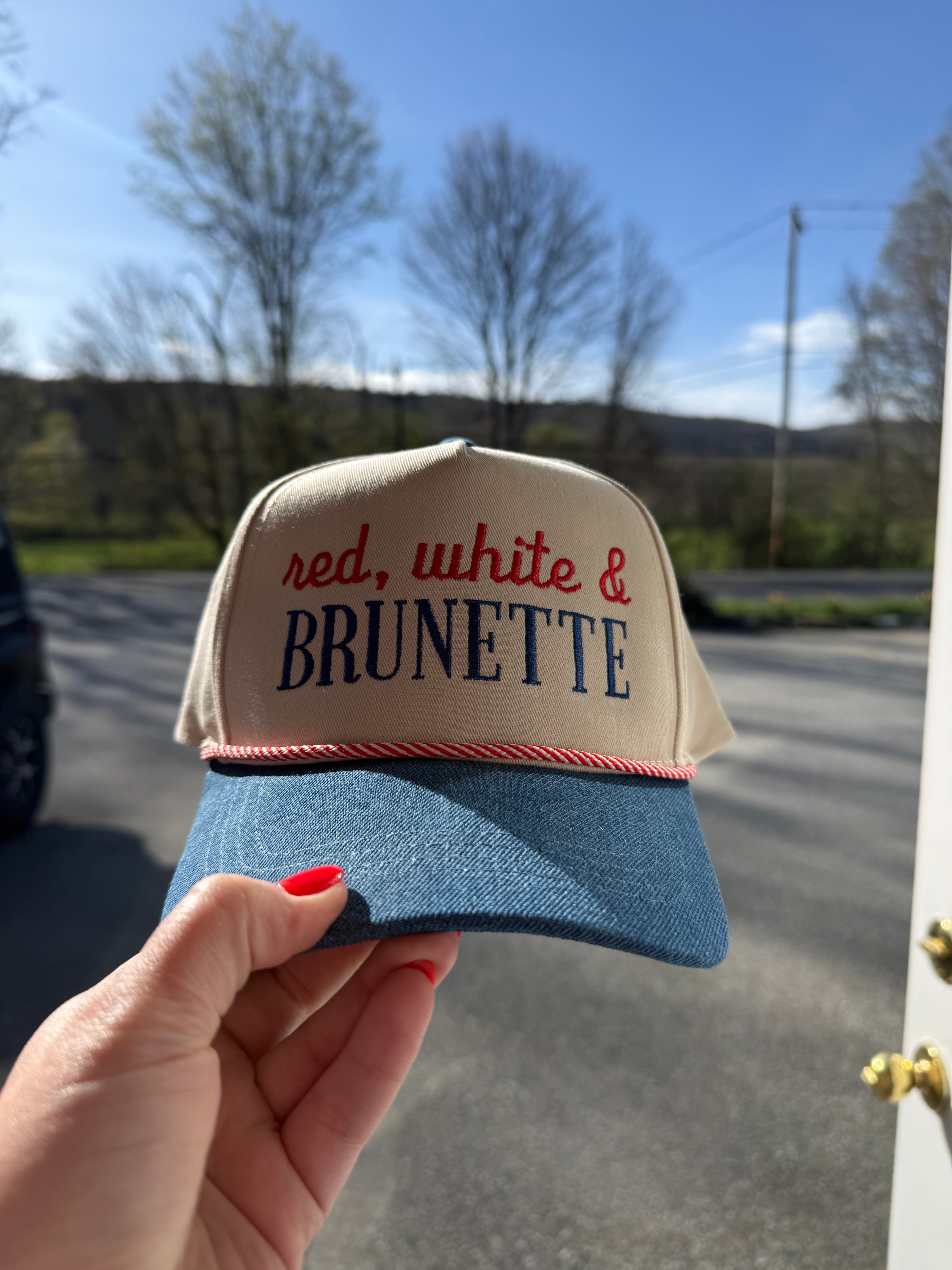 Red, White & Brunette Trucker Hat 🇺🇸✨