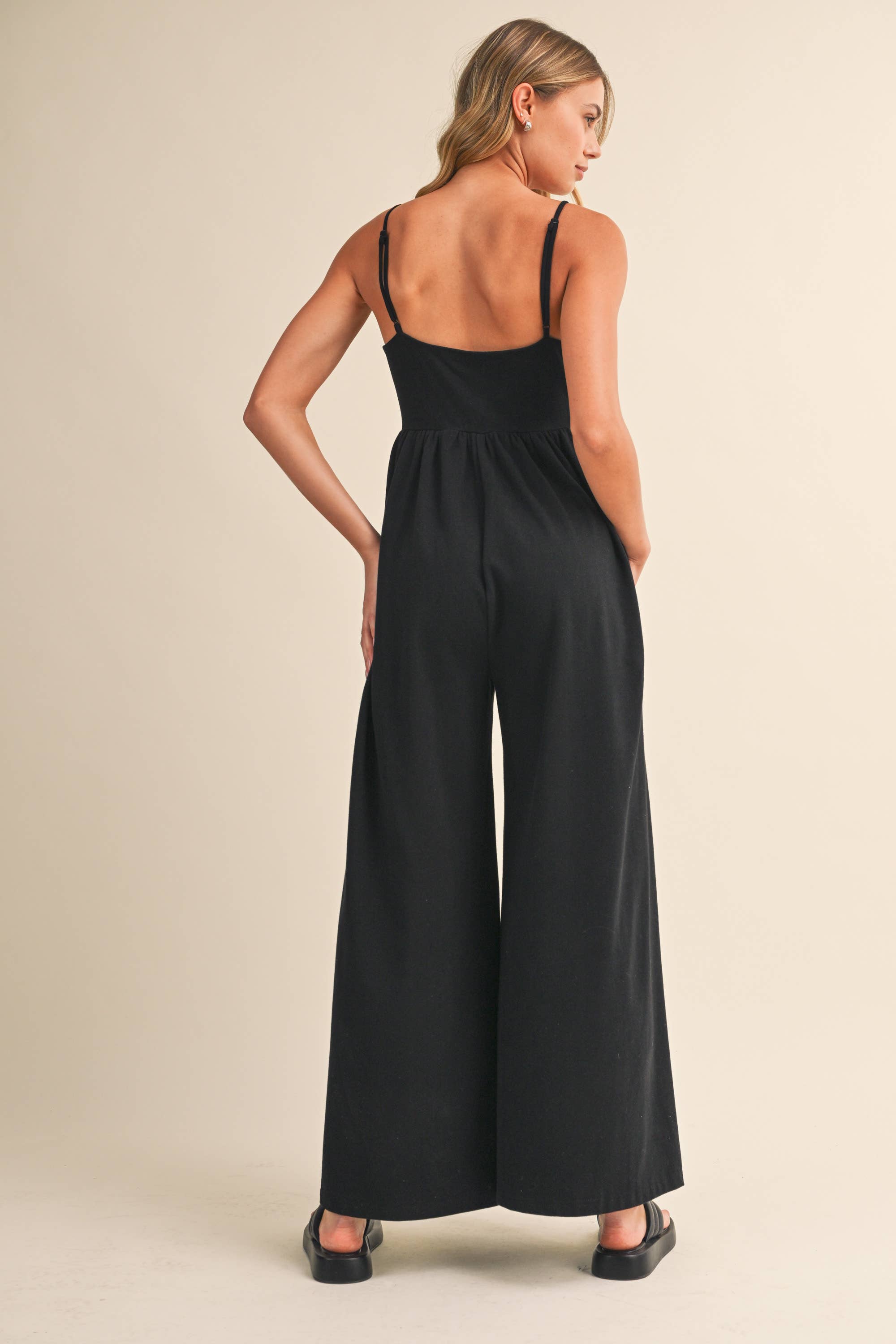 EMPIRE-WAIST WIDE-LEG JUMPSUIT